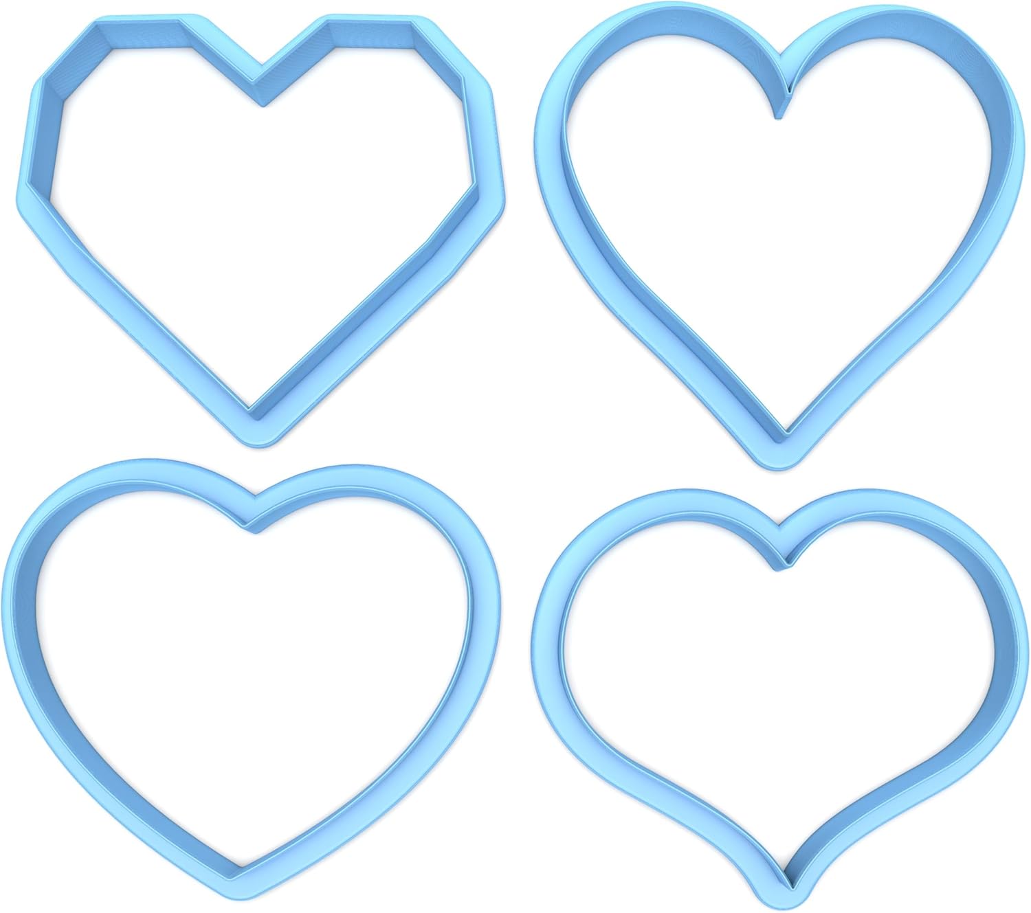 Inc Set of 4 Heart Cookie Cutters - Dishwasher Safe (4")
