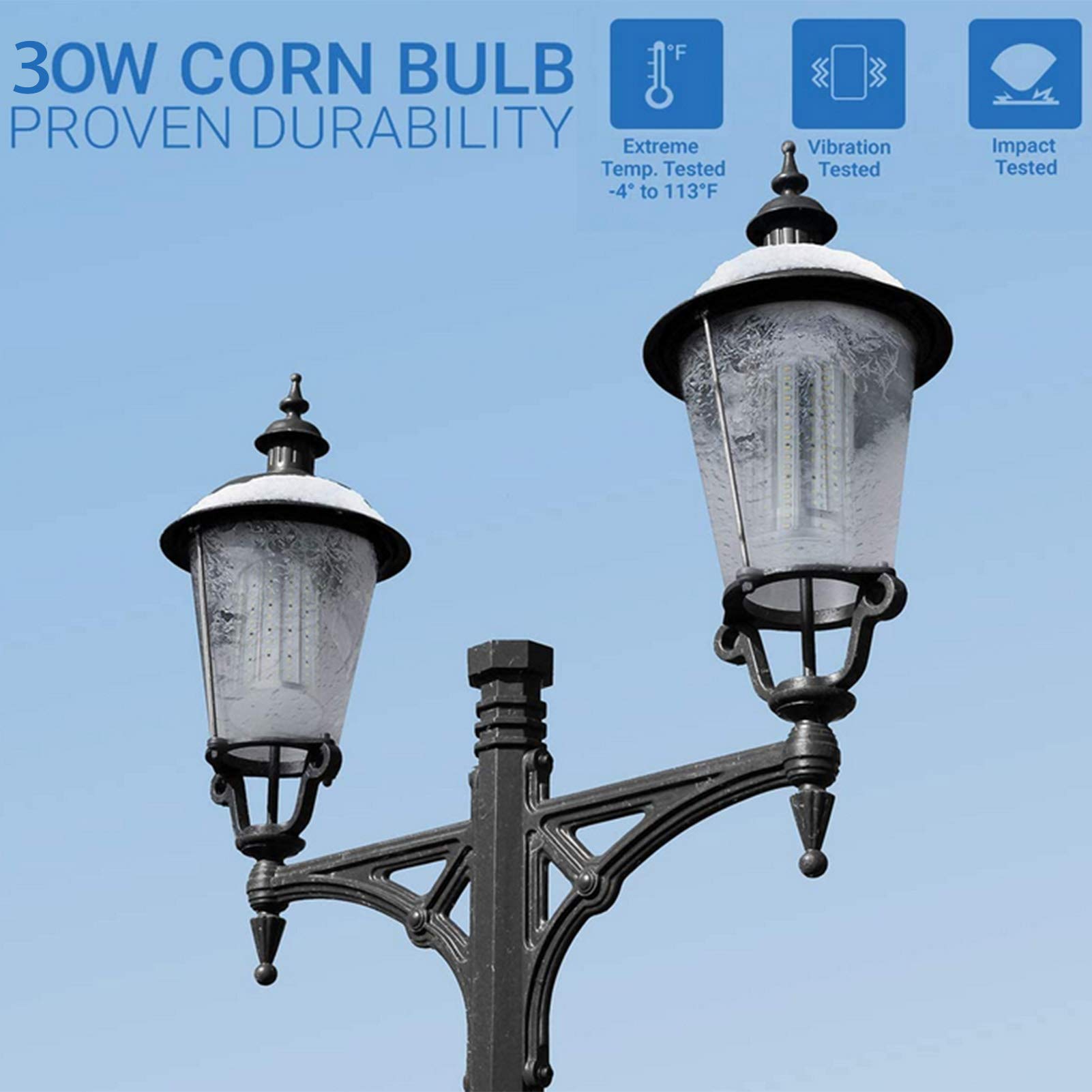 Bombillas LED maíz con base, bombilla bajo consumo 30 W, equivalente a bombilla incandescente 240 W, adecuada iluminación áreas grandes en interiores y exteriores, verdadero