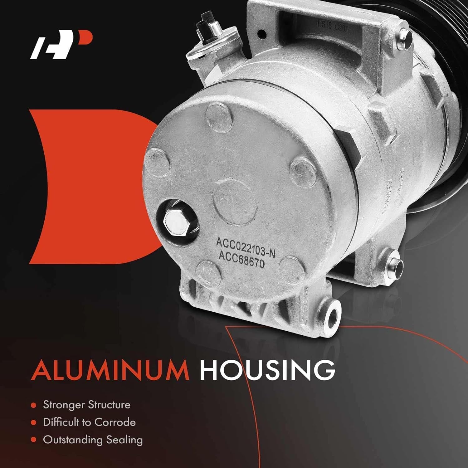 A-Premium Air Conditioner AC Compressor with Clutch Compatible with Ford Fusion 2006-2012, Lincoln MKZ 2010, Zephyr 2006, Mercury Milan 2006-2011, 5" Diameter Pulley