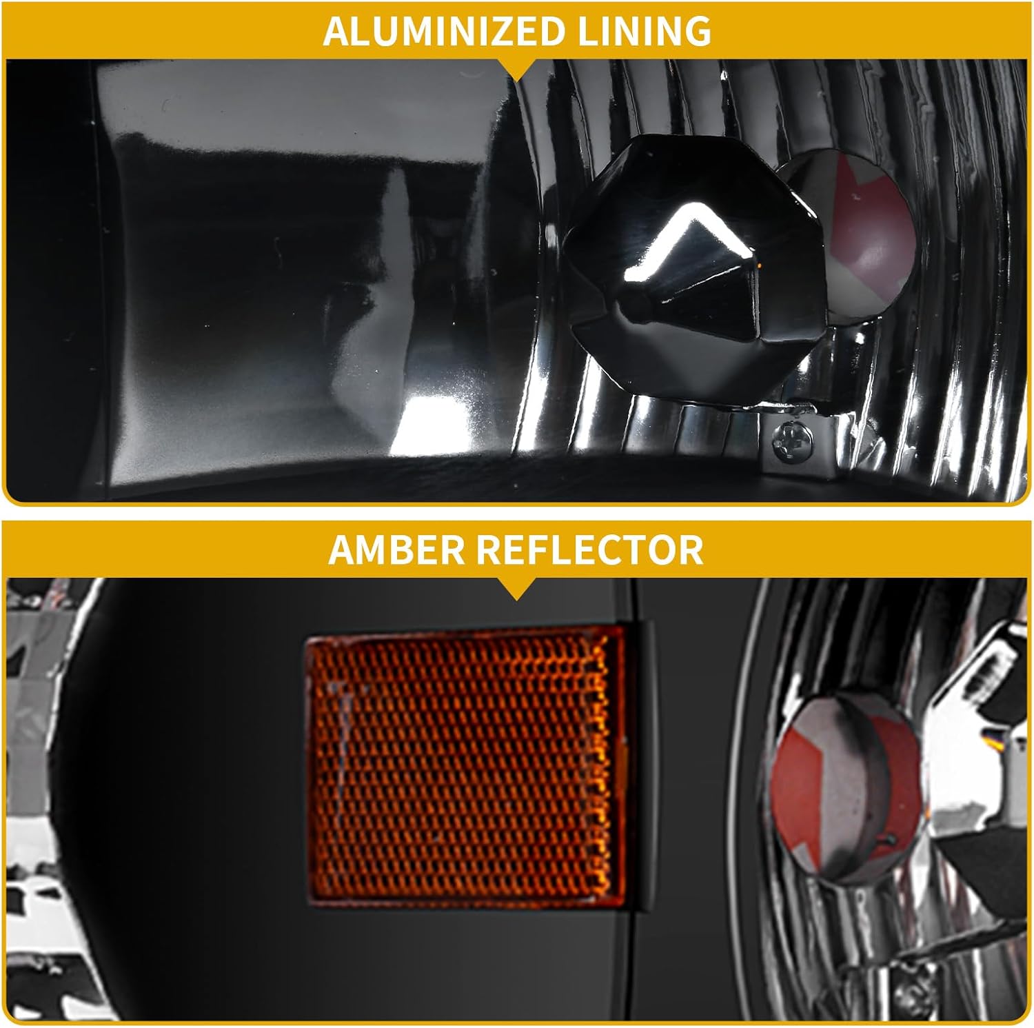 DWVO LED DRL Headlight Assembly Compatible with 1994-2001 Dodge Ram 1500/94-02 Dodge Ram 2500 3500 Replacement Headlamp Black Housing