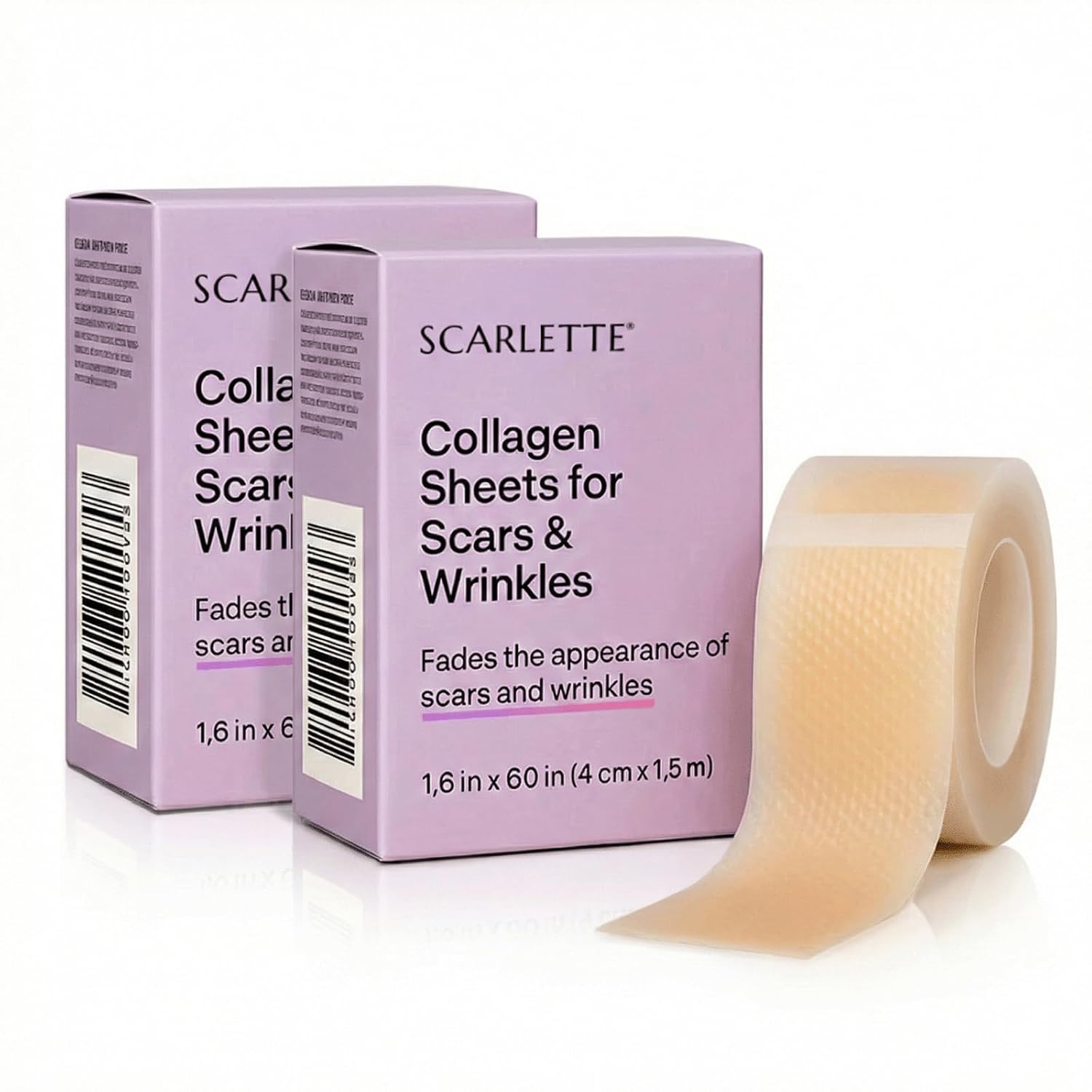 Scarlette Collagen Tape, Scarlette Collagen Sheets for Scars & Wrinkle, Silicone Scar Removal Strips for Various Different Scars and Wrinkles,Reusable（C-Section, Burn, Acne, Surgical Scars） (1pcs)