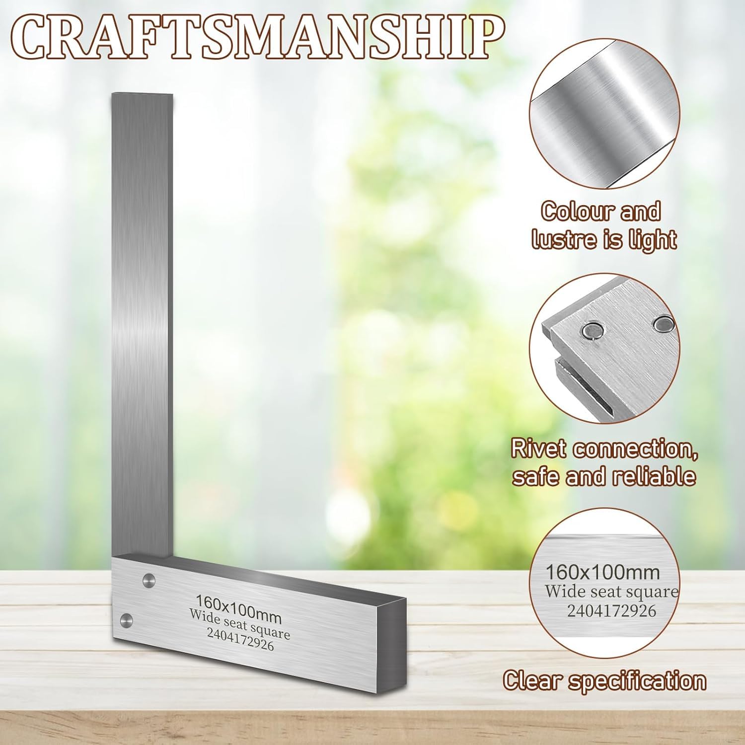 4PCS Machinist Square Set 2, 3, 4, 6 Inch, High Precision 90 Degree Wide Base Square Measuring Tool, L-Type Hard Steel Right Angle Ruler for Engineer Student Artist, Machinery