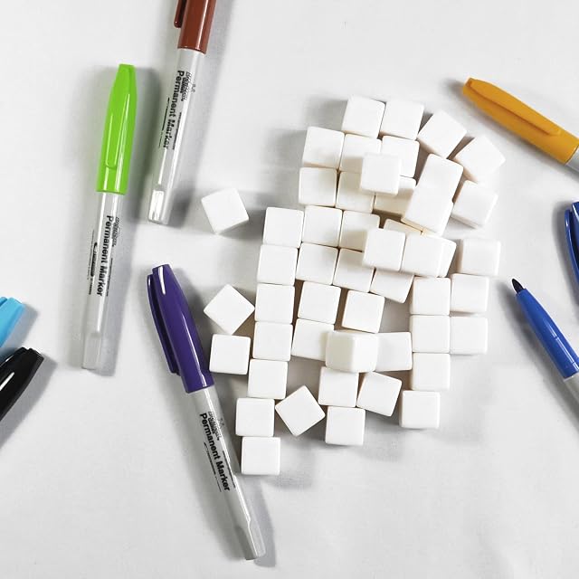 Foto 6 de 8 de Dados de Juego de Mesa en Blanco Personalizables de 50 Piezas, Blanco