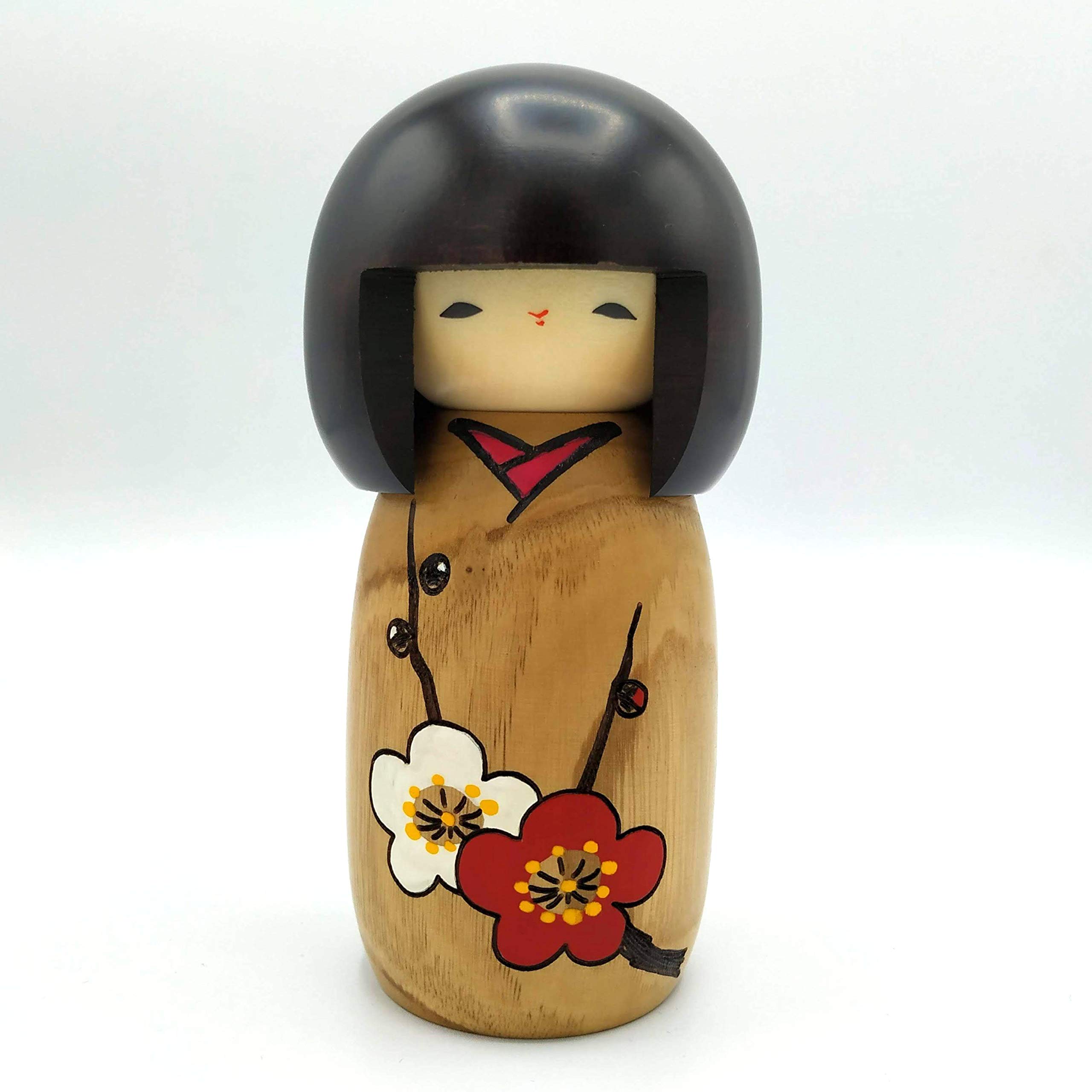 Usaburo Japanese Kokeshi Doll, Sachiko's Brown Kimono by Usaburo