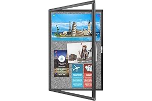 5xA4 Grey Felt Enclosed Weatherproof Bulletin Board