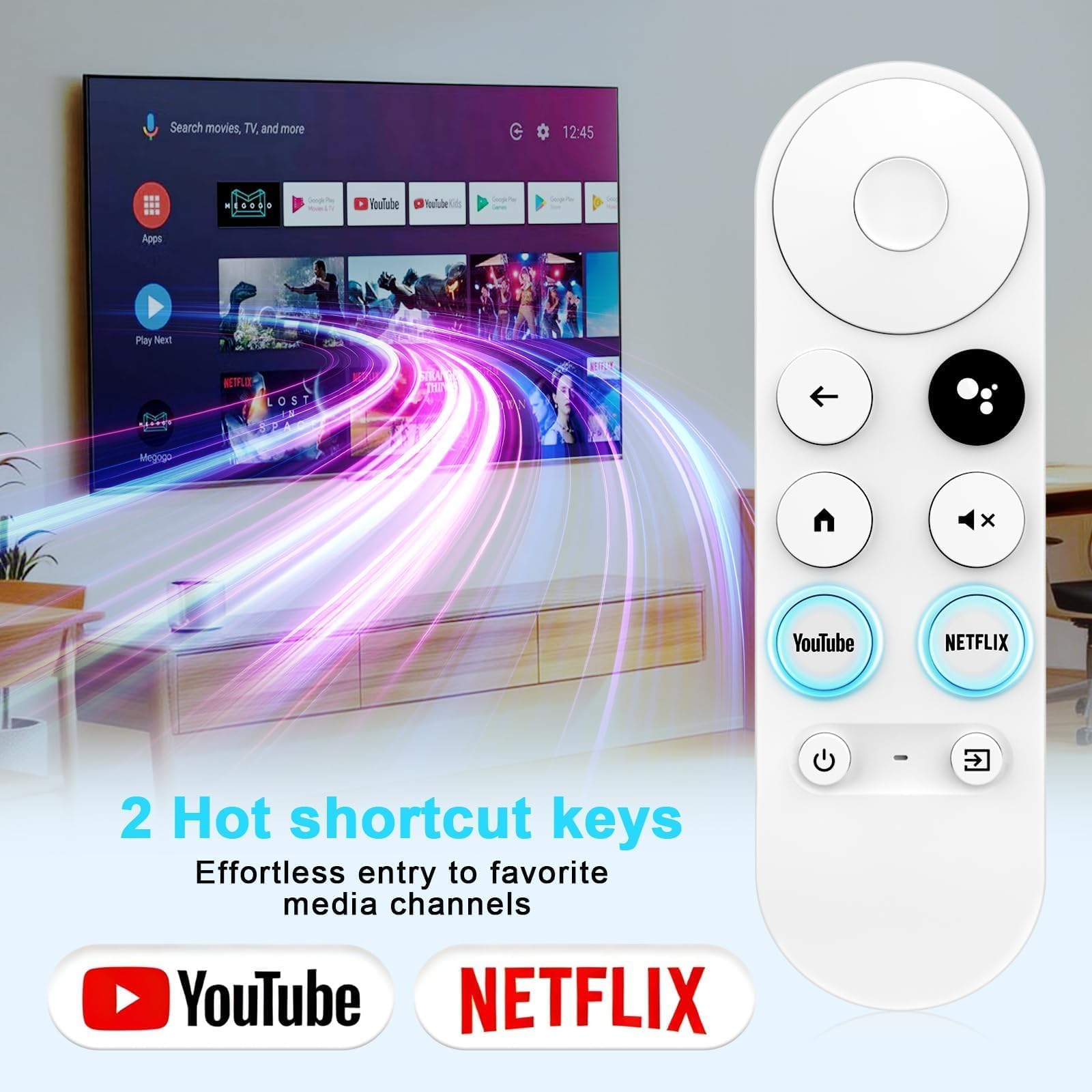 Voice Remote Replacement for Google Chromecast Remote, for Chromecast with Google TV Remote HD/4K & Google TV Streamer 4K, Models for G9N9N, GA01409-US — view 6