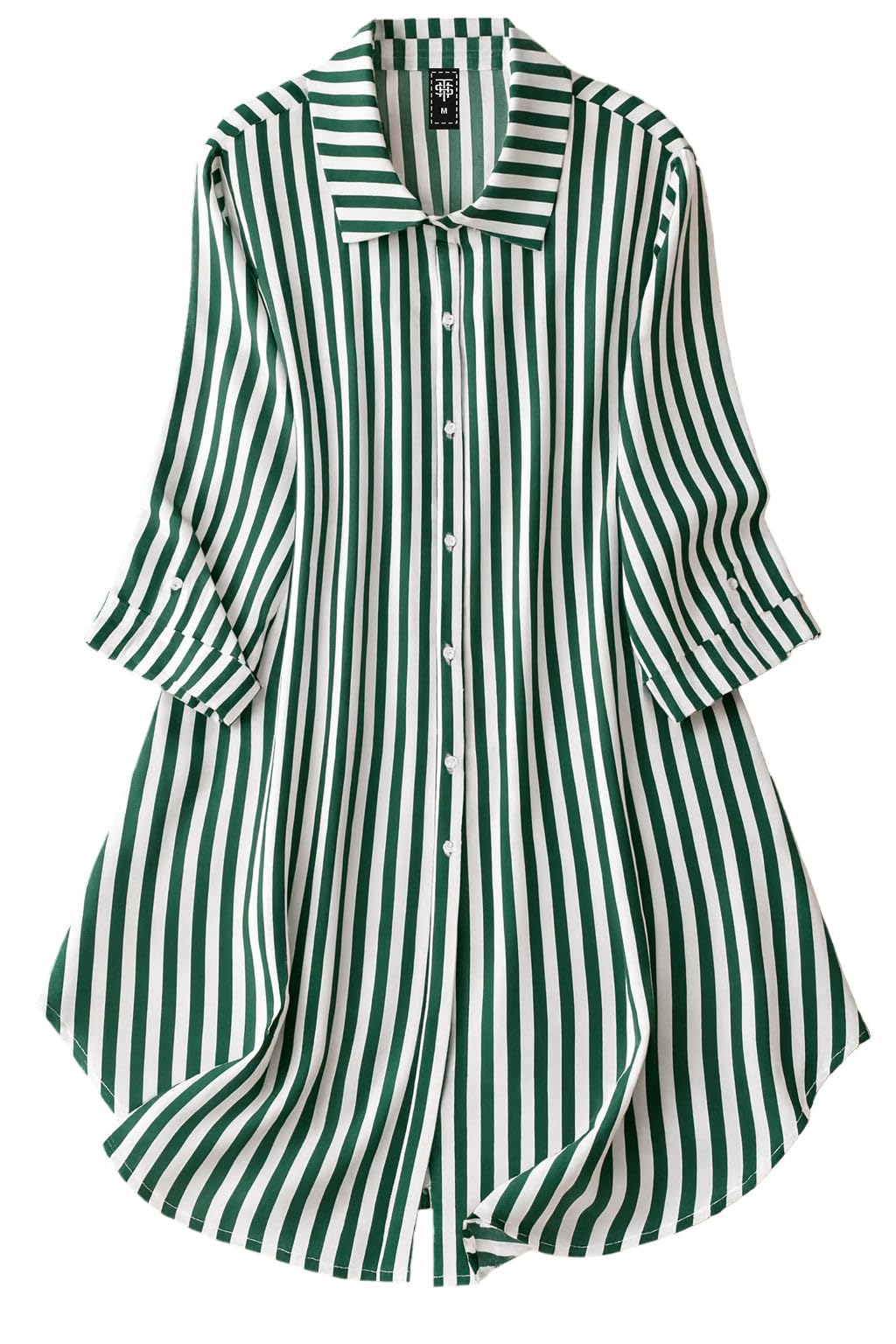 sheetal associates Women’s Vertical Striped Shirt Collar A-Line Midi Dress with Waist Belt | Casual, Office Wear|Elegant Striped Design|Shirt Collar with Button Detail-picture-6