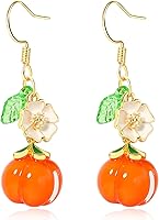 ecozran Fruit Dangle Earrings Strawberry Lemon Orange Grape Cherry Raspberry - Lightweight Trendy Drop for Women