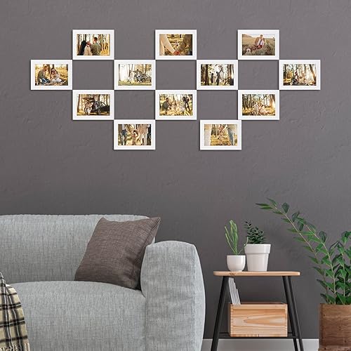 Miniatura 6 de Giftgarden Portarretratos blanco de 4 x 6 pulgadas, paquete de 12 marcos de fotos de grano de madera blanco multicolor de 4 x 6 a granel para pared