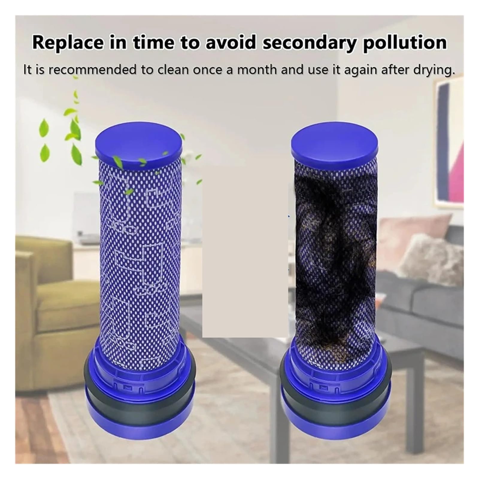 Filtro Hepa for aspiradora de mano, Compatible con Dyson, DC28 DC33 DC37 DC39 DC53, accesorios de repuesto de pantalla de filtro posterior lavable(B)