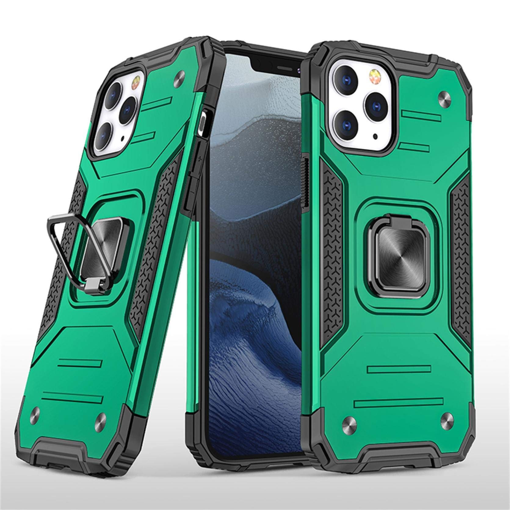 YOJN for iPhone 12 Case/iPhone 12 Pro Case 6.1" [Drop Protection] [Shock-Absorbing Corners] Acrylic Case for iPhone 12/iPhone 12 Pro 2020 6.1inch – Anti-drop shell (Army Green)