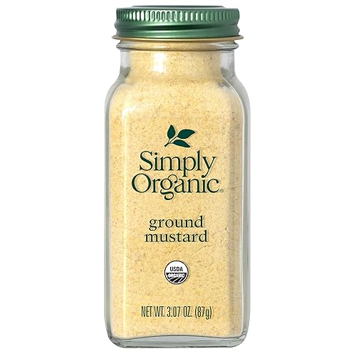 Simply Organic Semilla de mostaza molida, orgánica certificada 3.07 oz Paquete de 3 Sinapis alba L.