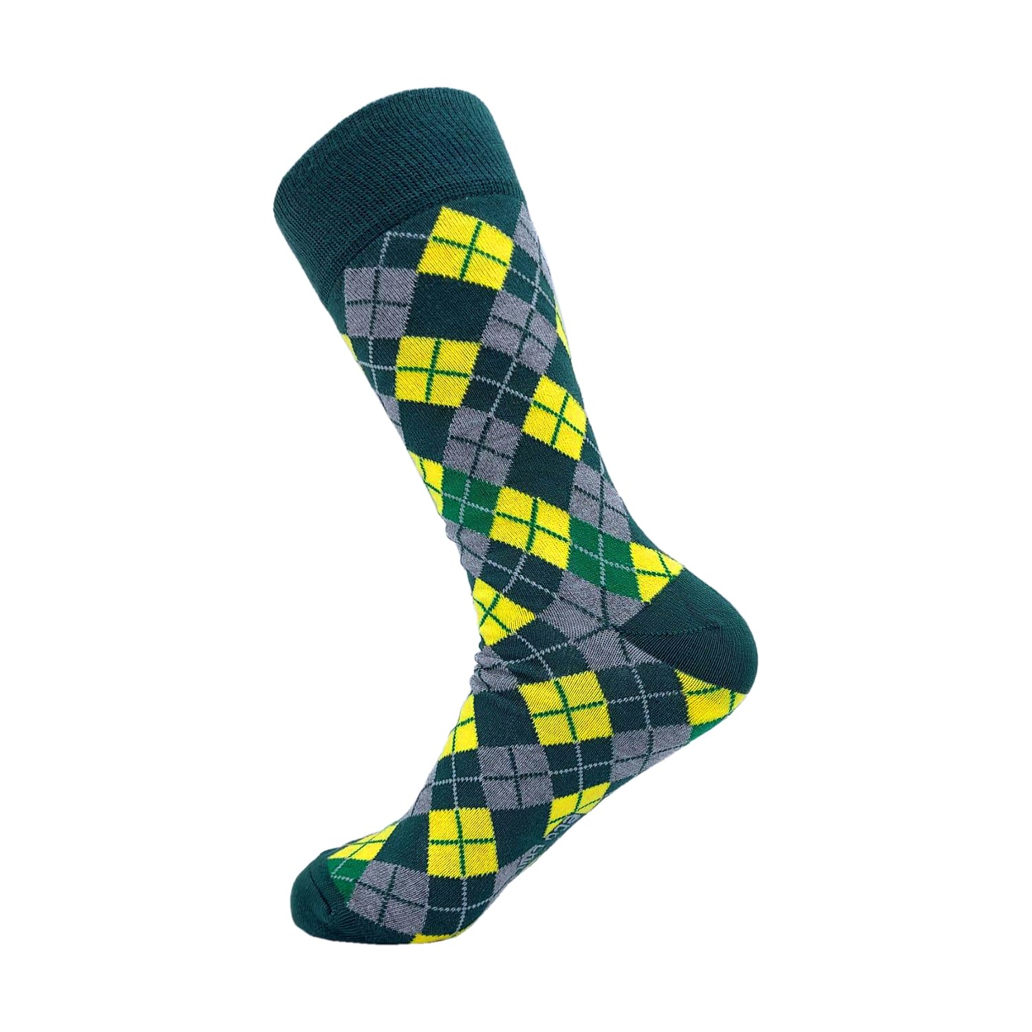 Eco Chic Unisex Argyle Green Mens Bamboo Socks Breathable Hot And Cold Weather Uk 6-11 Single Pair (Argyle Green)