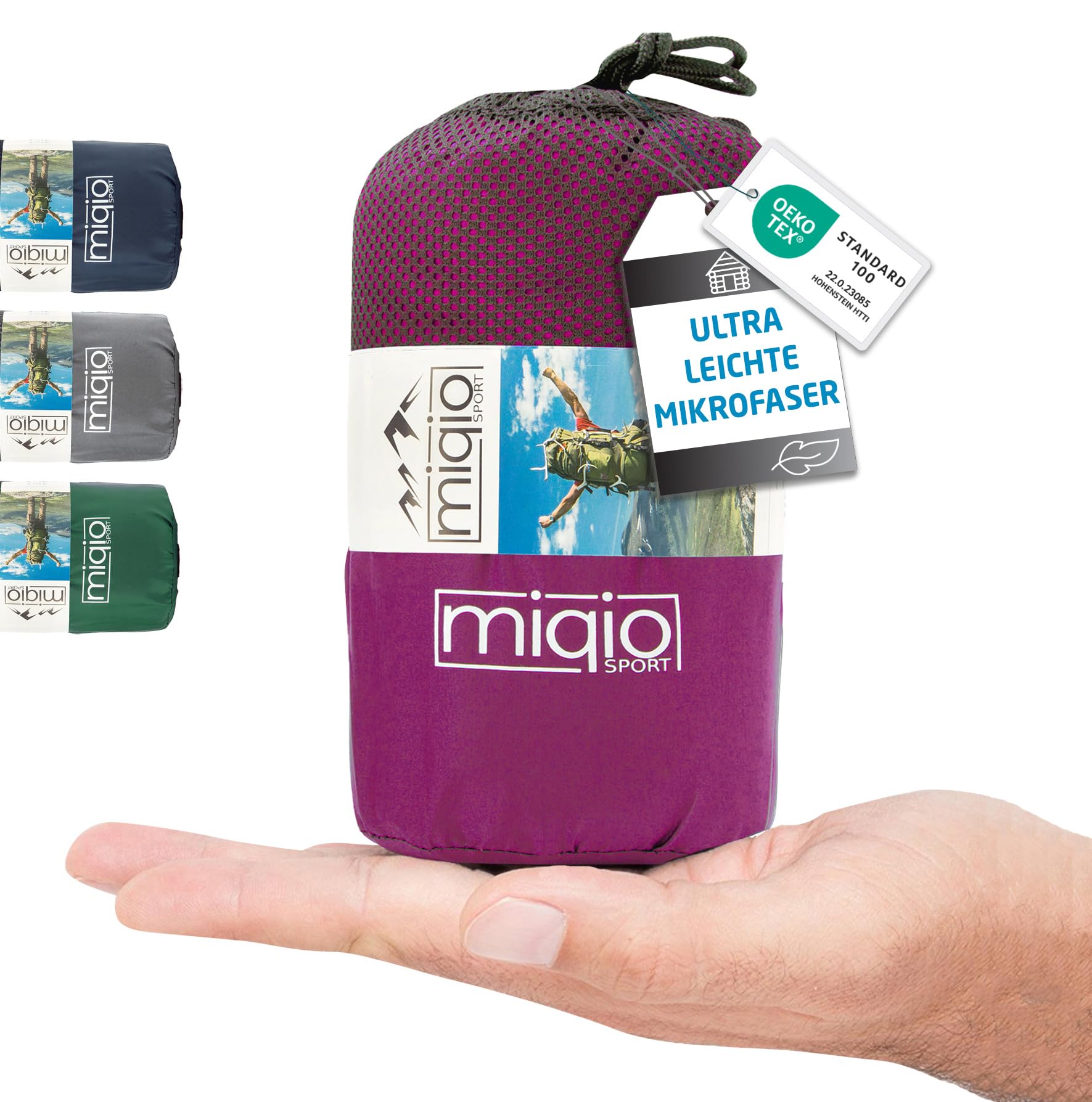 MIQIO Sport 2-in-1 Sleeping Bag Liner and XL Sized Travel Sheet - Ultra Lightweight Sleep Liner Double Travel Bed Sheet - Inlett Inlay