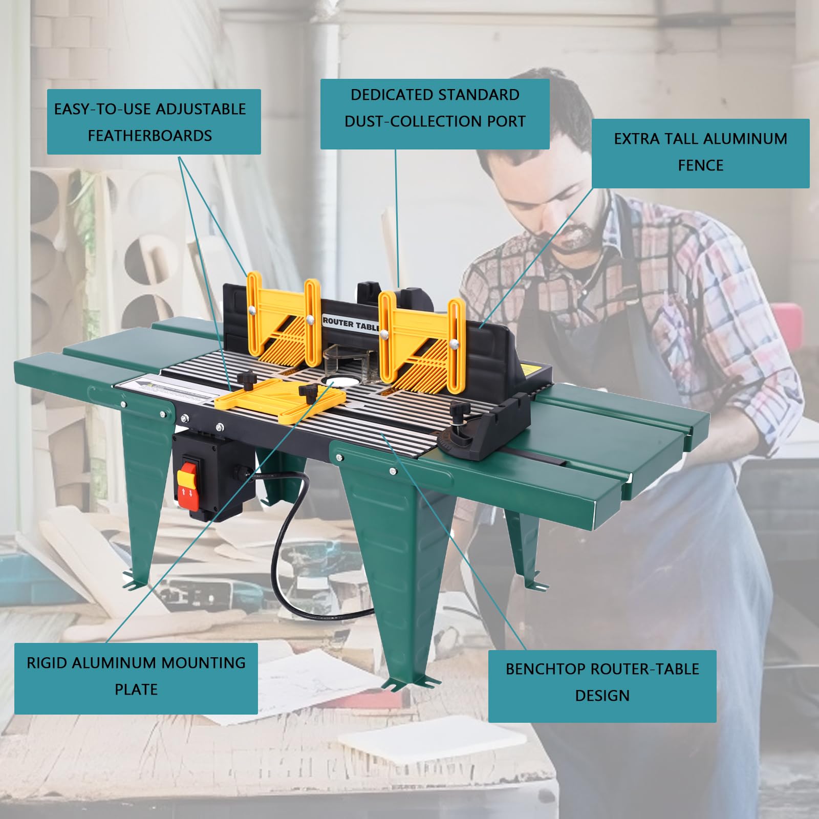 Snapklik.com : Electric Benchtop Router Table,Universal Router Tables