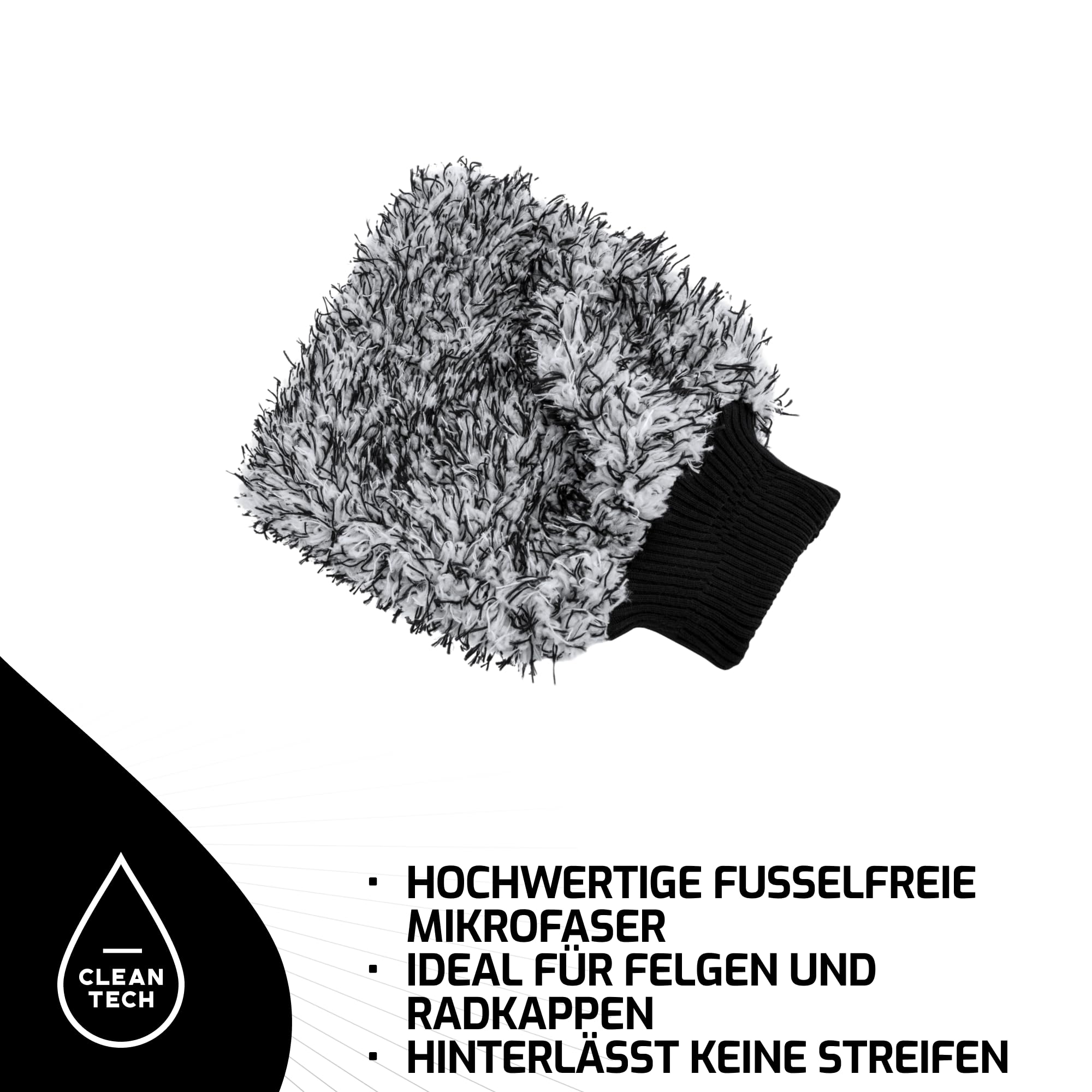 Cleantech - Set di lavaggio per auto, secchio da 20 litri, con filtro antisporco + guanto da lavaggio, perfetto per una pulizia efficace e delicata sulla vernice