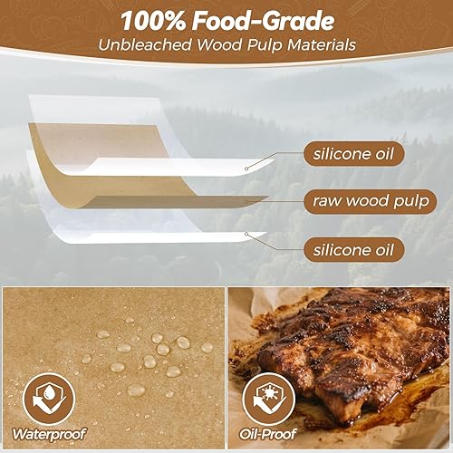 Miniatura 4 de 360 hojas de papel pergamino resistentes de 12 x 16 pulgadas para hornear, papel de hornear sin blanquear sin pegar y sin fugas, hojas de papel