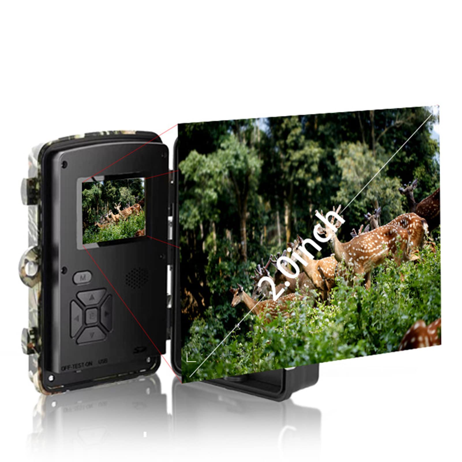 AMONIDA Telecamera di Visione Notturna Infrarossa, Telecamera da Caccia HD IP66 Impermeabile per Esterni