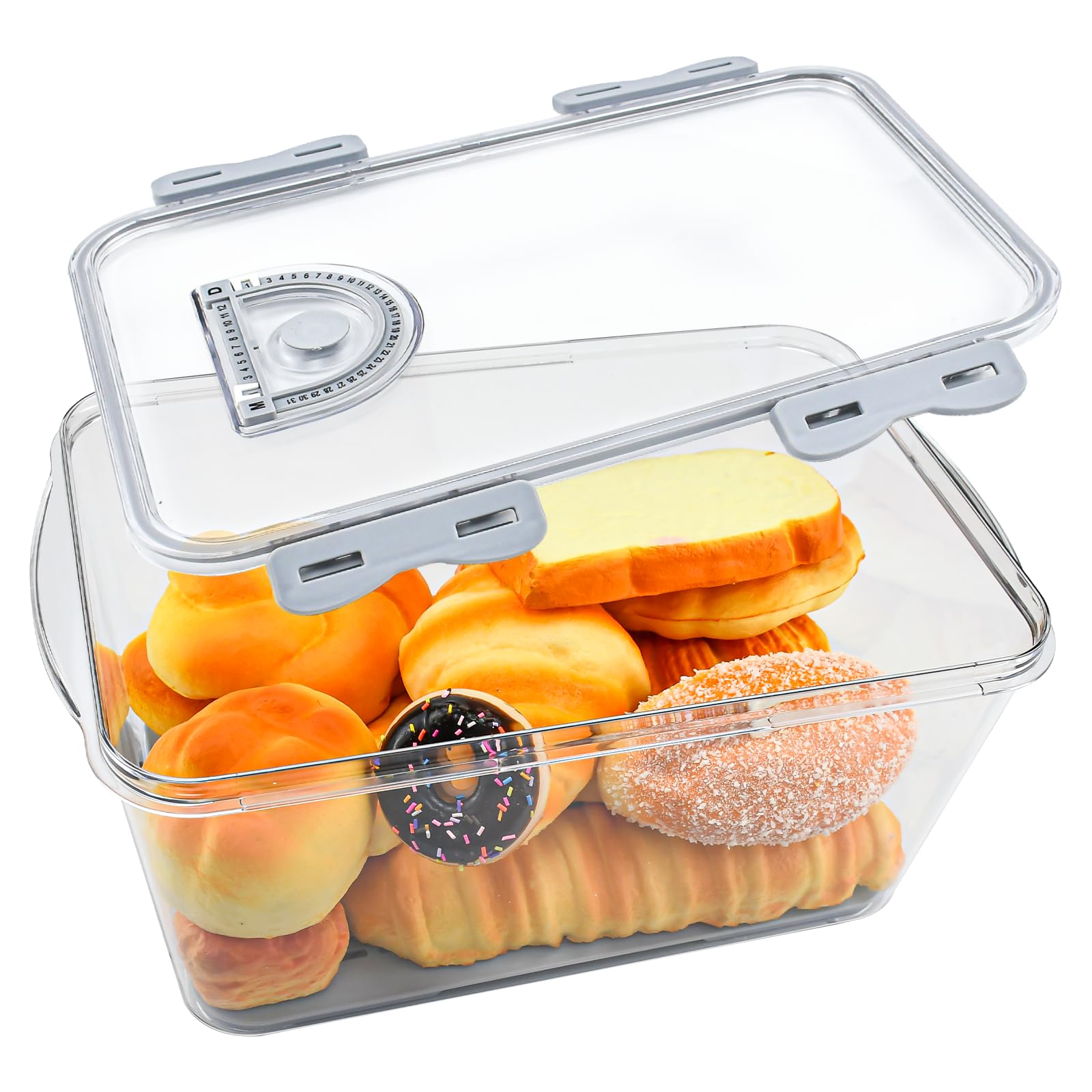 YBCCBY Plastic Airtight Food Storage Containers with Air Valve for Toast, Fruit and Bread
