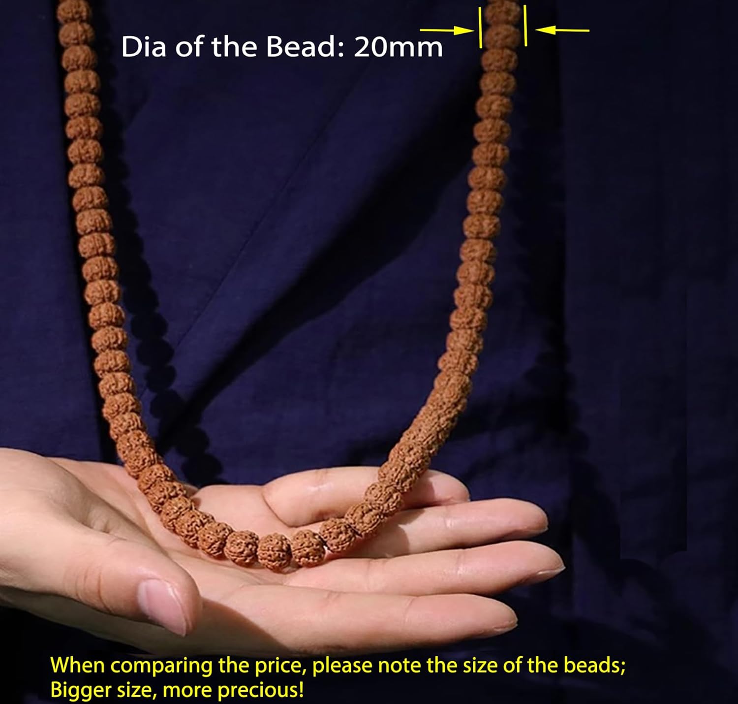 Rudraksha Japa Mala Prayer Yoga Meditation Blessing Buddhist Beads Necklace Bracelet - Image 3