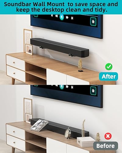 Miniatura 6 de Soporte de pared universal para barra de sonido, ajustable para Samsung, Sony, Bose, LG, Vizio, Sonos y más  Diseño de hierro resistente que soporta