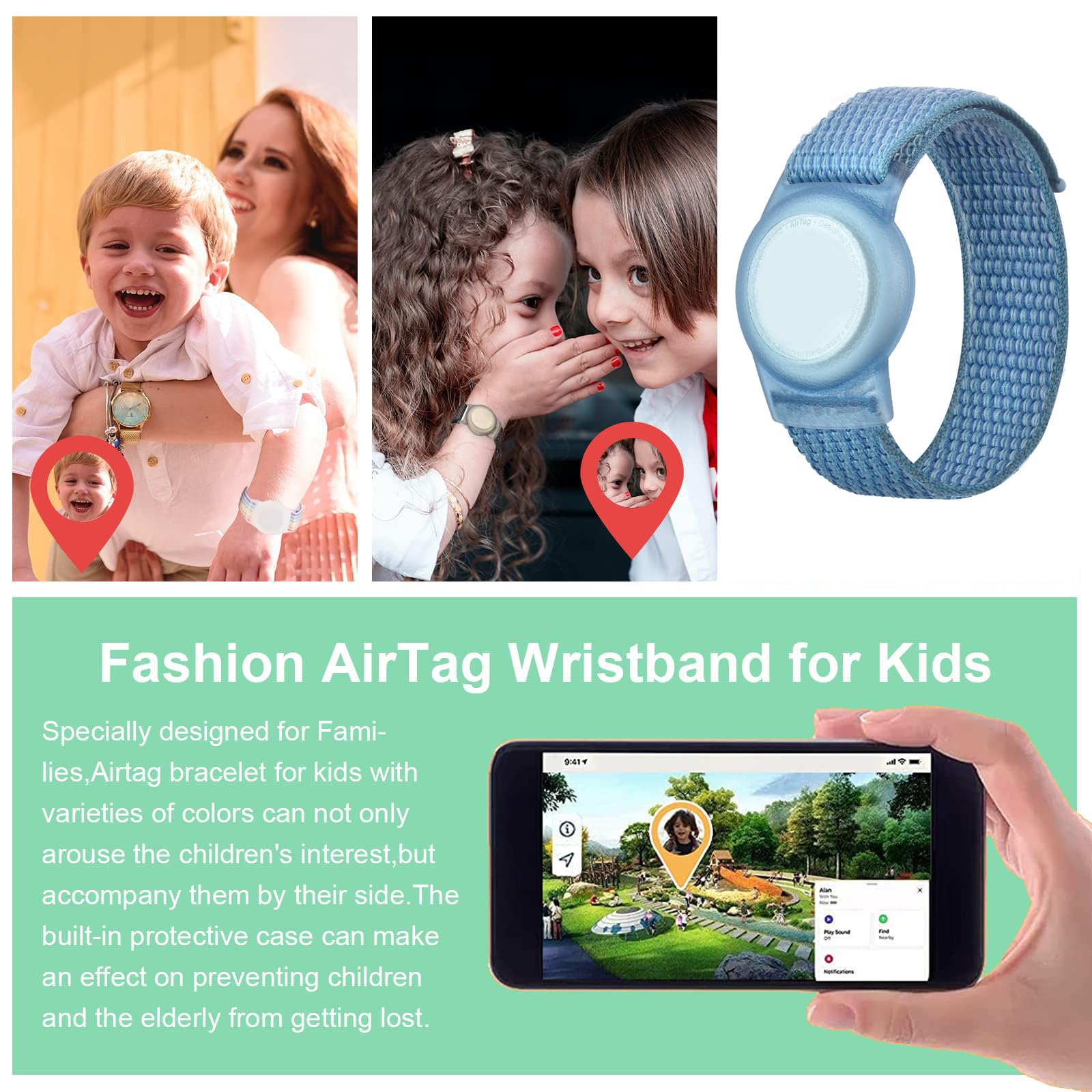 Pulsera Niño,Pulsera Cinturón de Seguridad Cadena de Muñeca Antipérdida Pulseras Nailon Pulseras Identificativa para Niños Pequeños