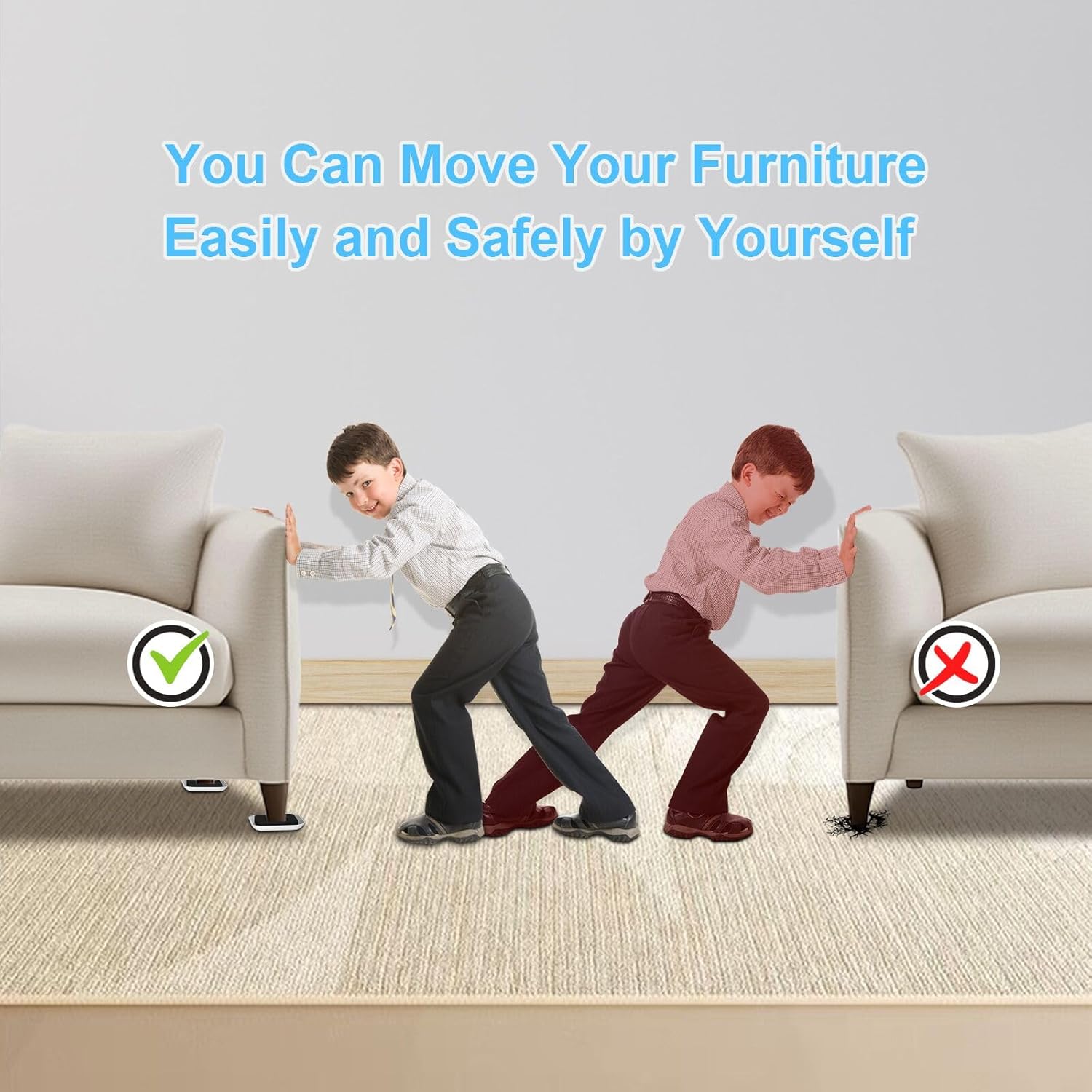 New Upgrade Furniture Sliders, Furniture Movers with Wheels and Furniture Sliders for Carpets