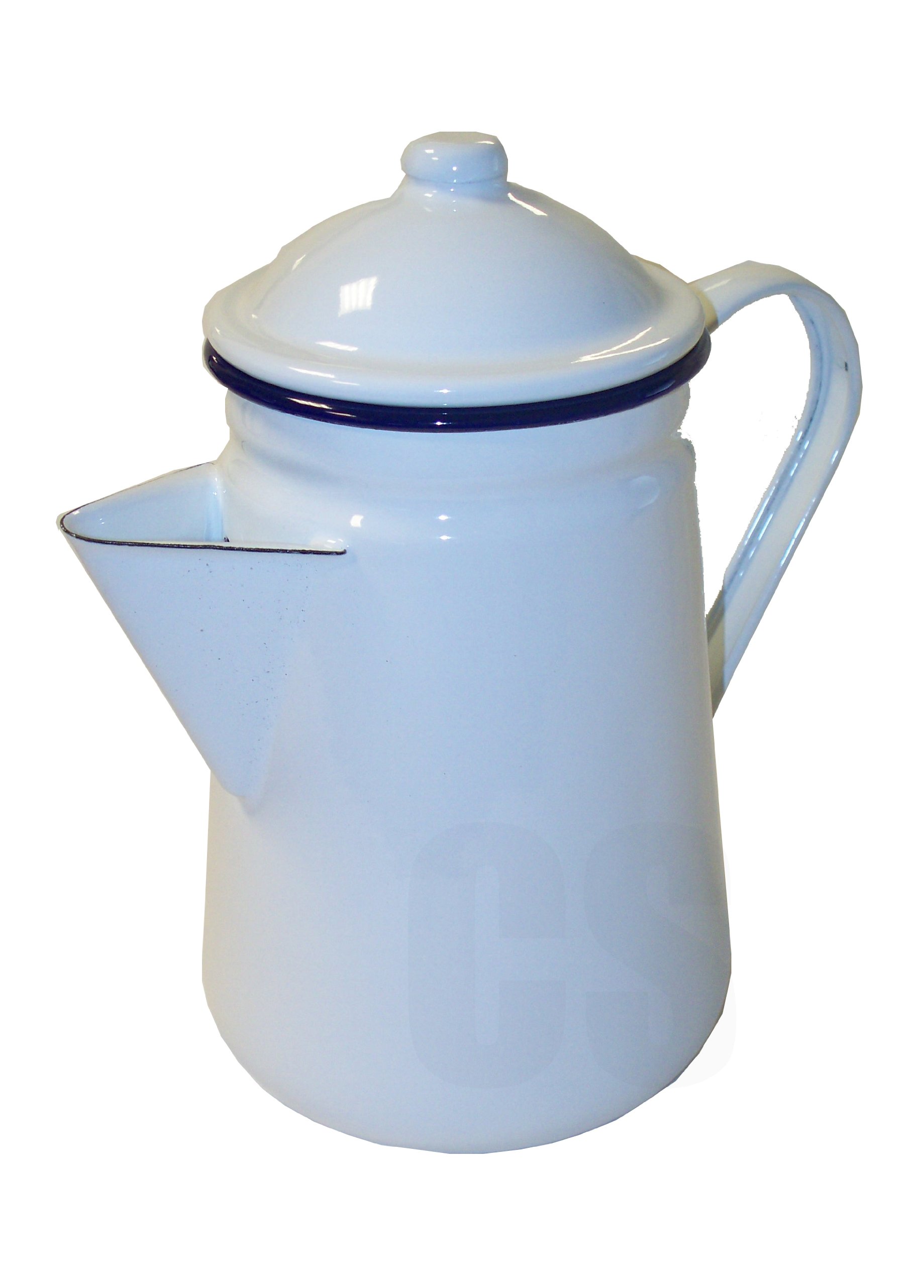 FALCON White Enamel Tall Coffee Pot with Handle & LID Tea TEAPOT 1.5L - Camping