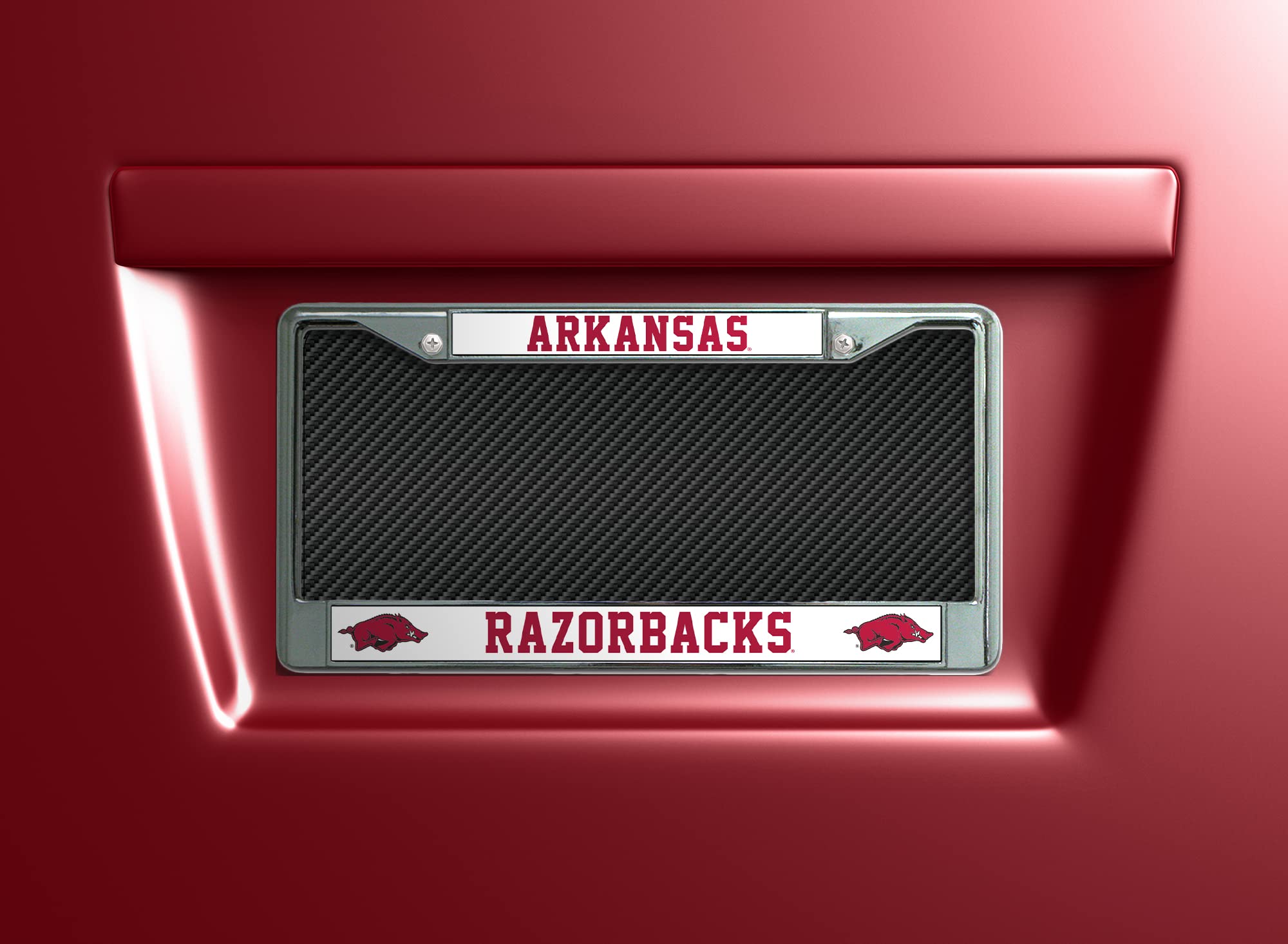 Rico Industries NCAA Arkansas Razorbacks Standard Chrome License Plate Frame , 6 x 12.25-inches