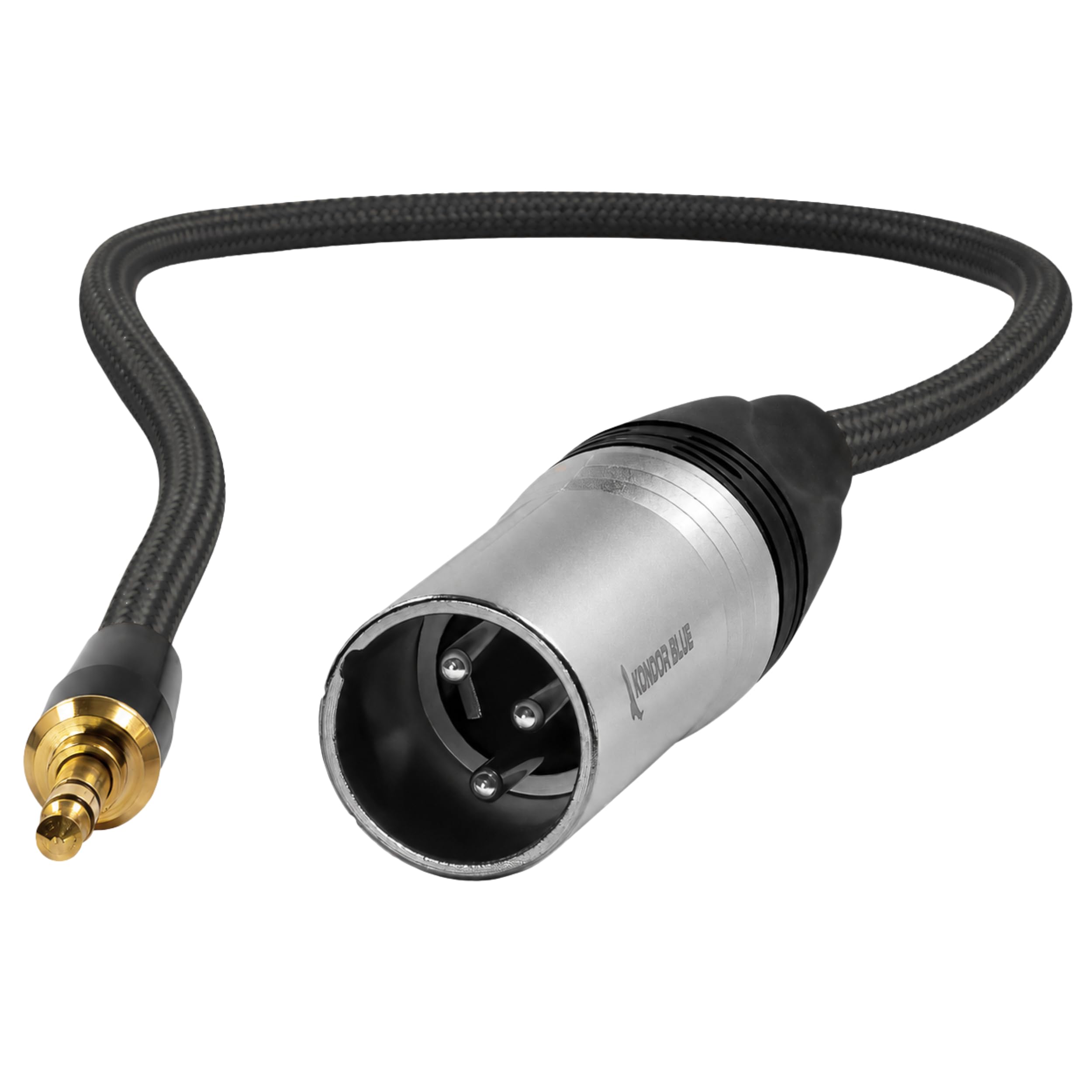 KONDOR BLUE XLR macho de 3 pines a mini TRS macho de 3,5 mm para conexión de micrófono de estudio a cámara Cine + más