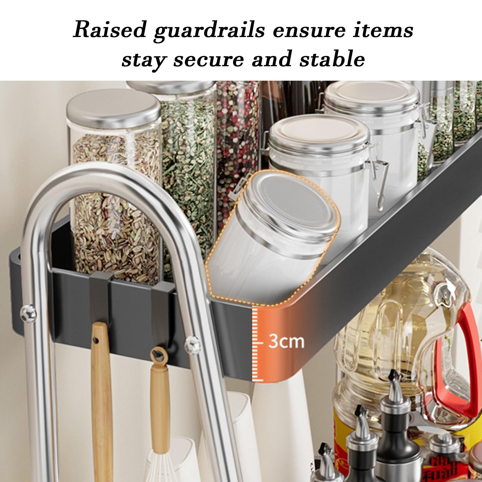 Estante De Condimentos De Cocina De Acero Inoxidable