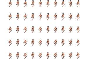 50 Pcs Rose Charm: Vintage Chic Metal Flower Shape Pendant Set