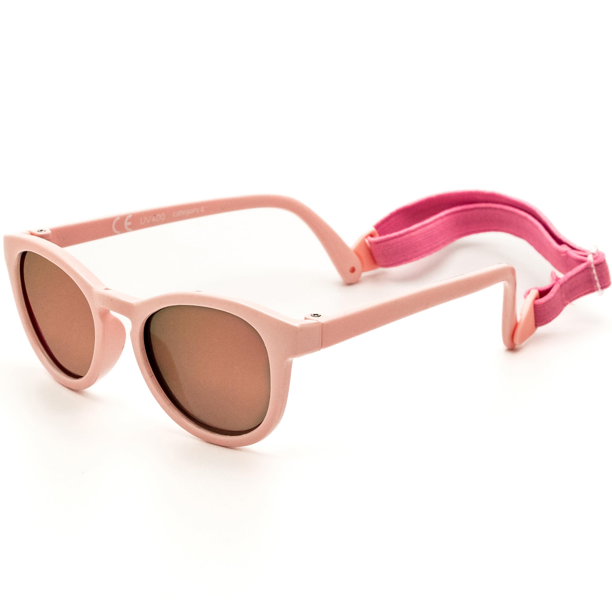 Kiddus Gafas de Sol Bebé 8 Meses a 2 Años, Redondas y Flexibles TPE sin BPA, Polarizadas CAT 3 UV400, Protección 100% UVA UVB, para Bebé Niño y Bebé Niña, con Banda Ajustable