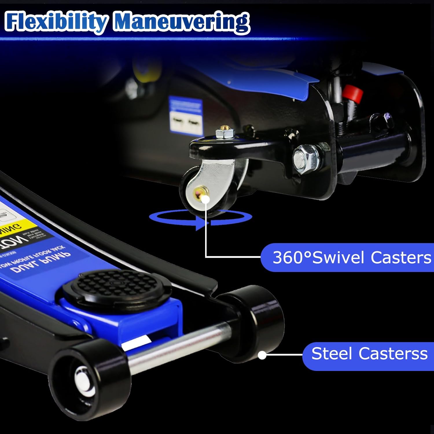 2 Ton Floor Jack, Professional Low Profile Hydraulic Jack, Steel Racing Floor Jack with Storage Bag, 2Ton (4,000 lb) Capacity, Lift Range 3.3"-15.2",Fits Sedans Automotive