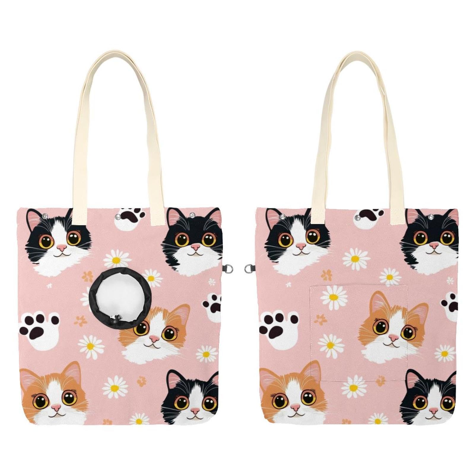 Sac à bandoulière en toile pour animal de compagnie sac fourre-tout voyage petits animaux
