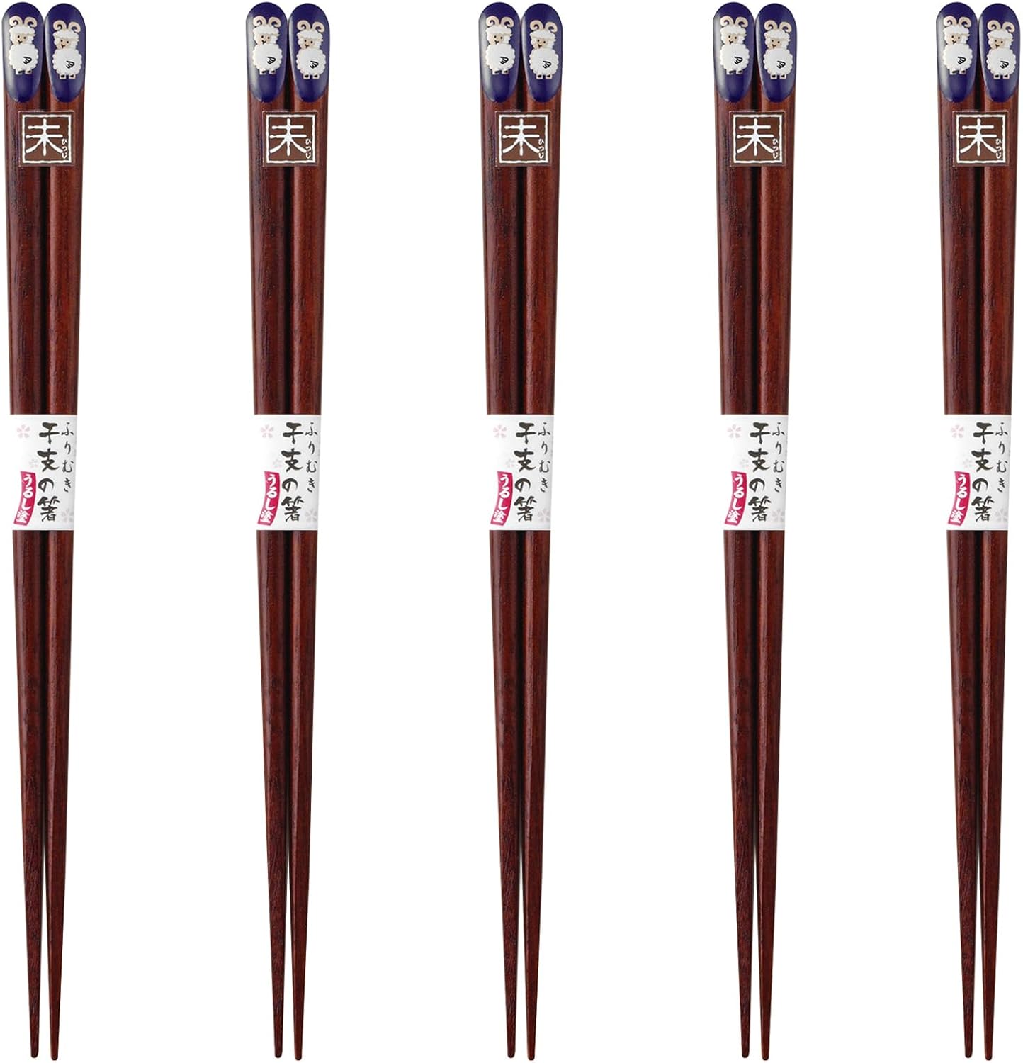 J-kitchens PID592924 Japanese Chopsticks, Set of 5 Pairs, Material: Wood, Chopsticks, Made in Japan