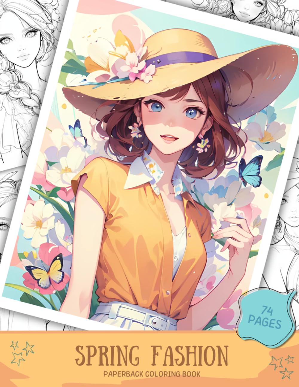 Spring Fashion Coloring Book for Adults, Teens and Kids: Stylish Women, Floral Dresses, and Trendy Outfits – Relaxing Fashion Coloring Pages