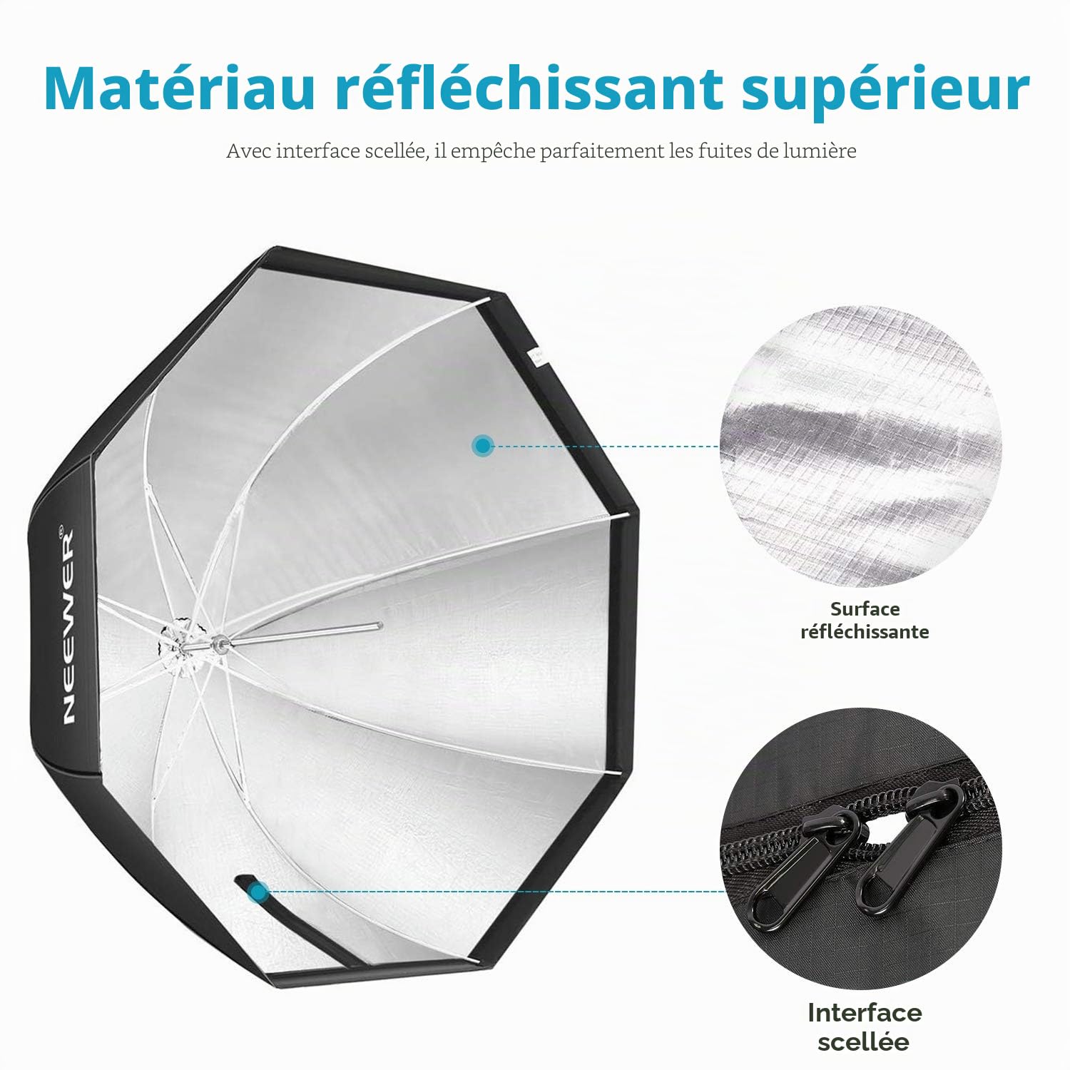 Neewer Boîte à lumière octogonale de 95 cm avec Sac de Transport Compatible avec Speedlite, Studio Flash, Parapluie Portable pour Photographie de Produit de Studio Photo