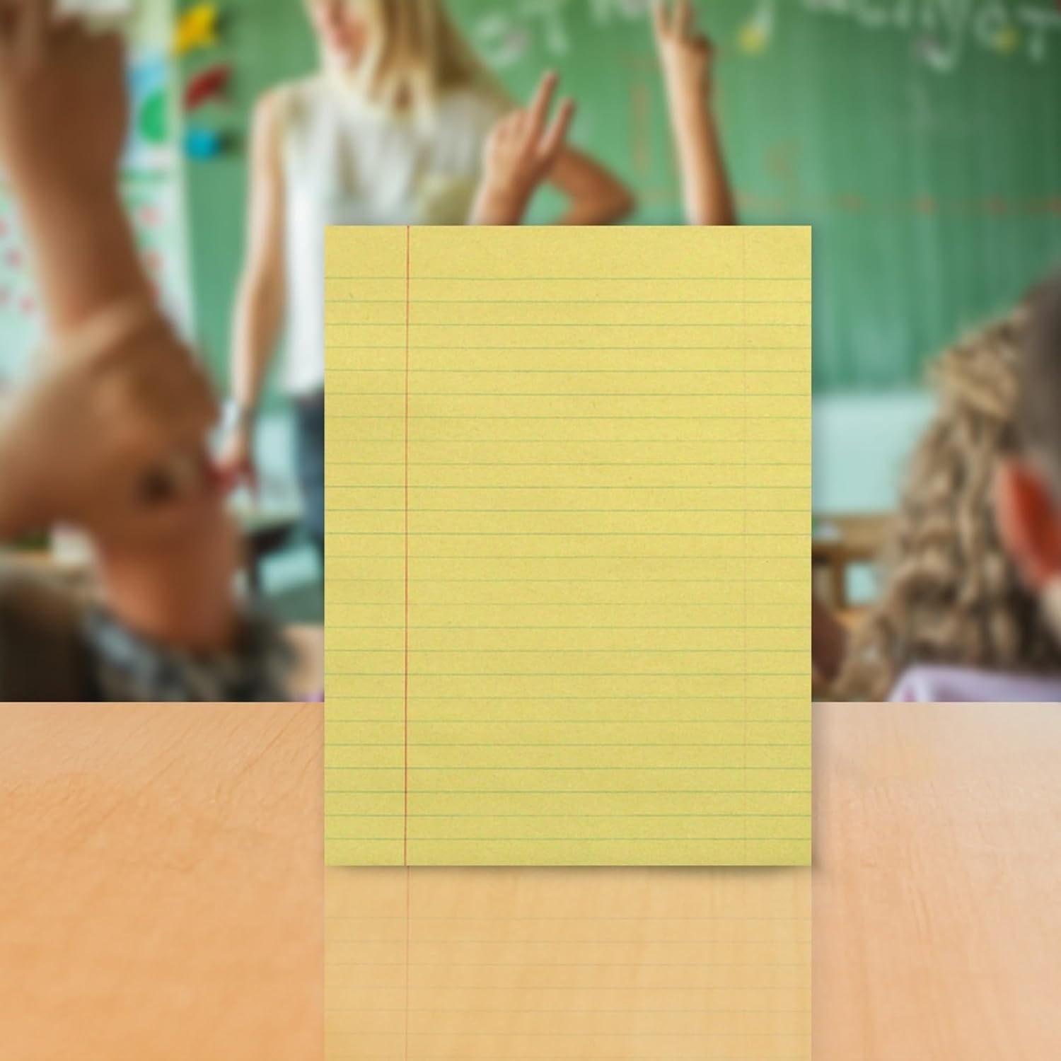 School Smart Newsprint Paper with Red Margin, 8 x 10-1/2 Inches, Yellow, 500 Sheets - 085235