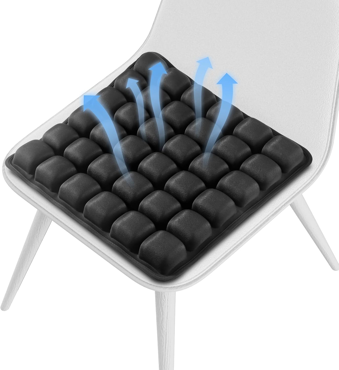 Travel Cushion Inflatable Seat Cushion 3D Air Seat Cushions Adjustable Inflatable Portable Airplane Pad for Wheelchair, Car, Office, Home Living (Black) - Image 6