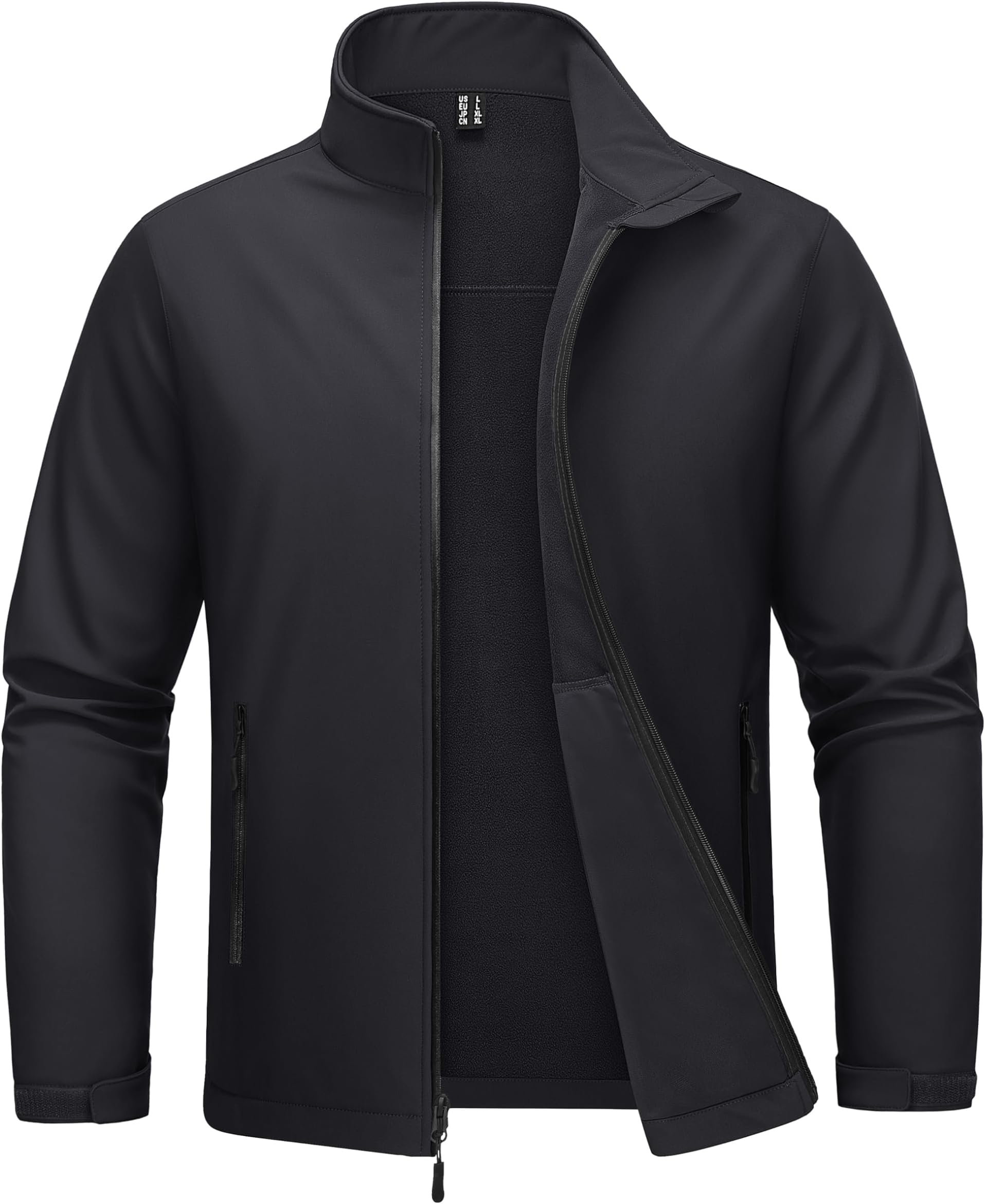 Men's Fleece Lined Softshell Jacket Lightweight Waterproof Windbreaker Zip Up Winter Rain Coat Tactical Hiking