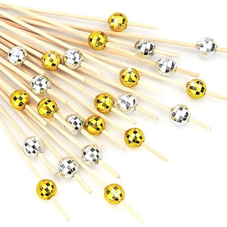 200 Pack Disco Ball Cocktail Picks: Liven Up Your Appetizer Presentations