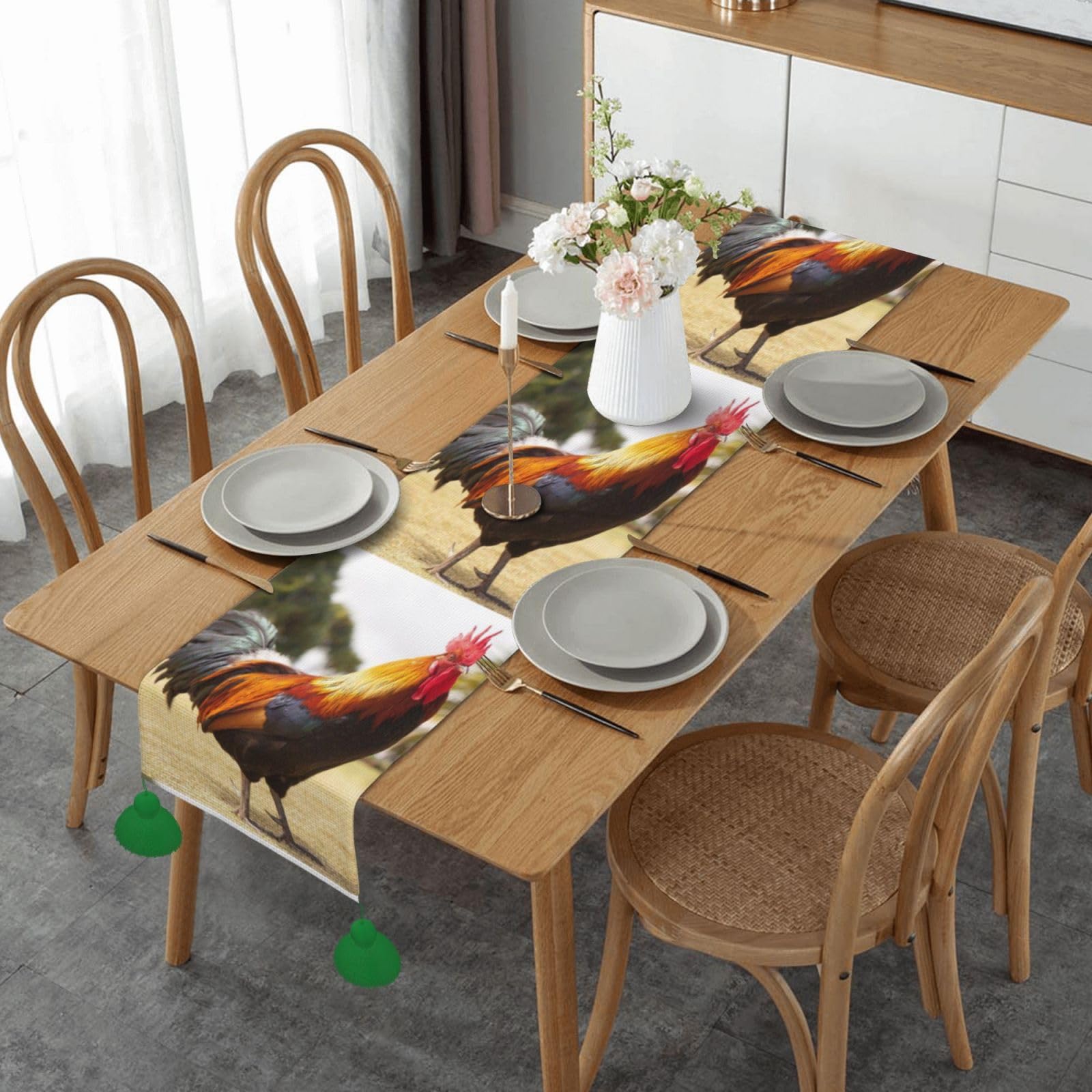 Chemin de table en lin anti-taches pour protéger et décorer votre salle à manger