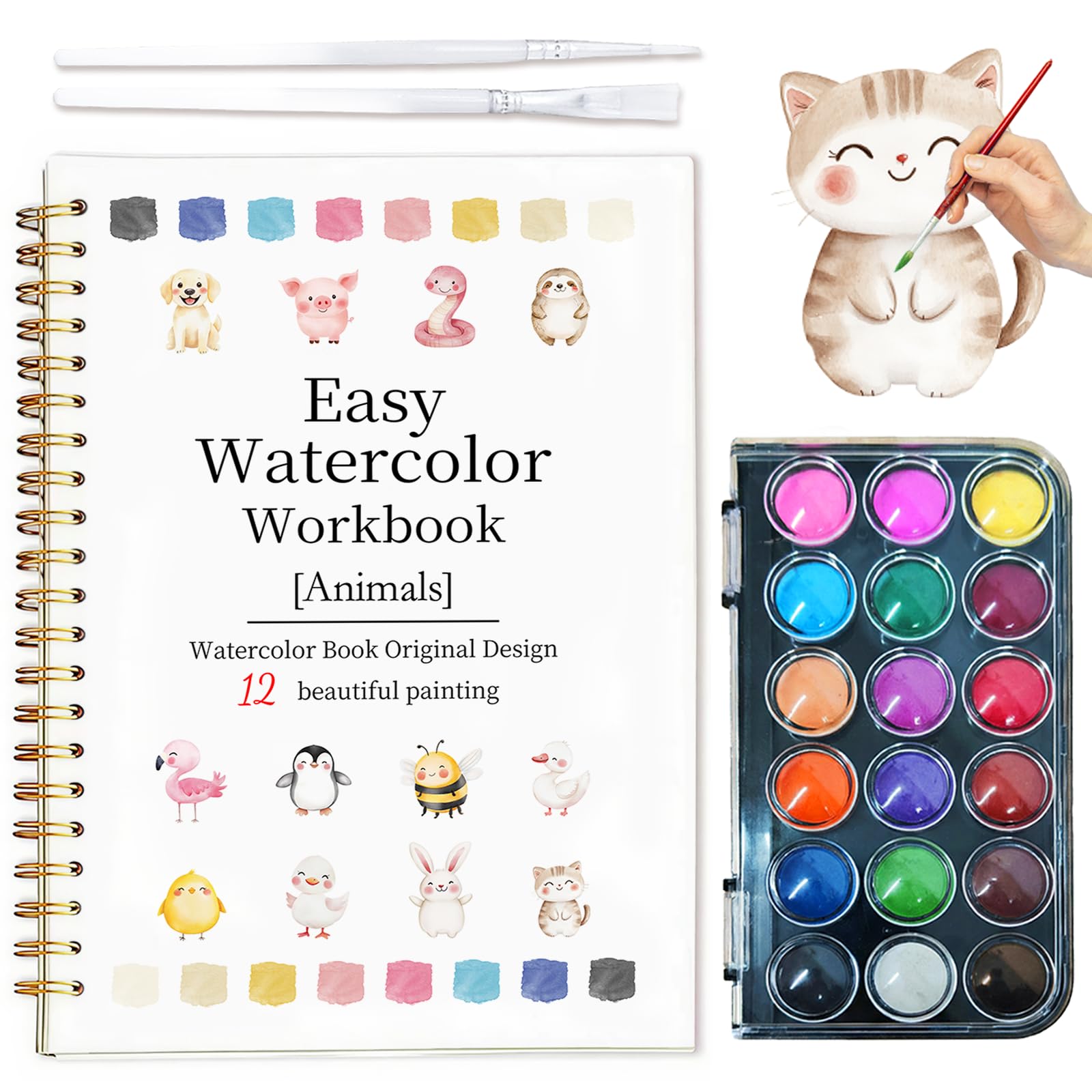 Easy Watercolor Workbook for Beginners - Flower Painting -14