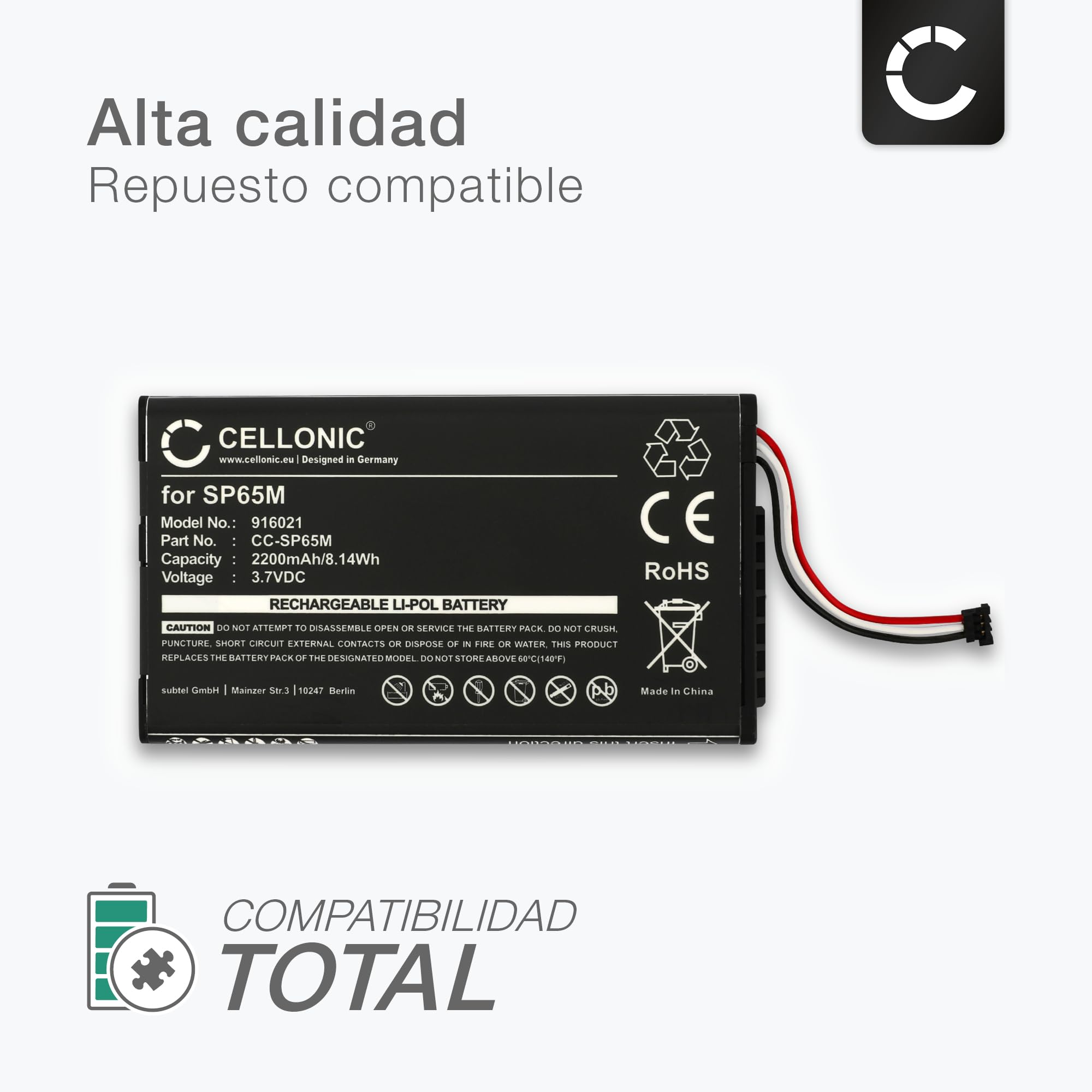 CELLONIC 1x Batería para Videoconsola Compatible con Sony PS Vita (PCH-1000 / PCH-1004), PS Vita (PCH-1100 / PCH-1104), SP65M - (2200mAh, 3.7V) + Juego de Herramientas