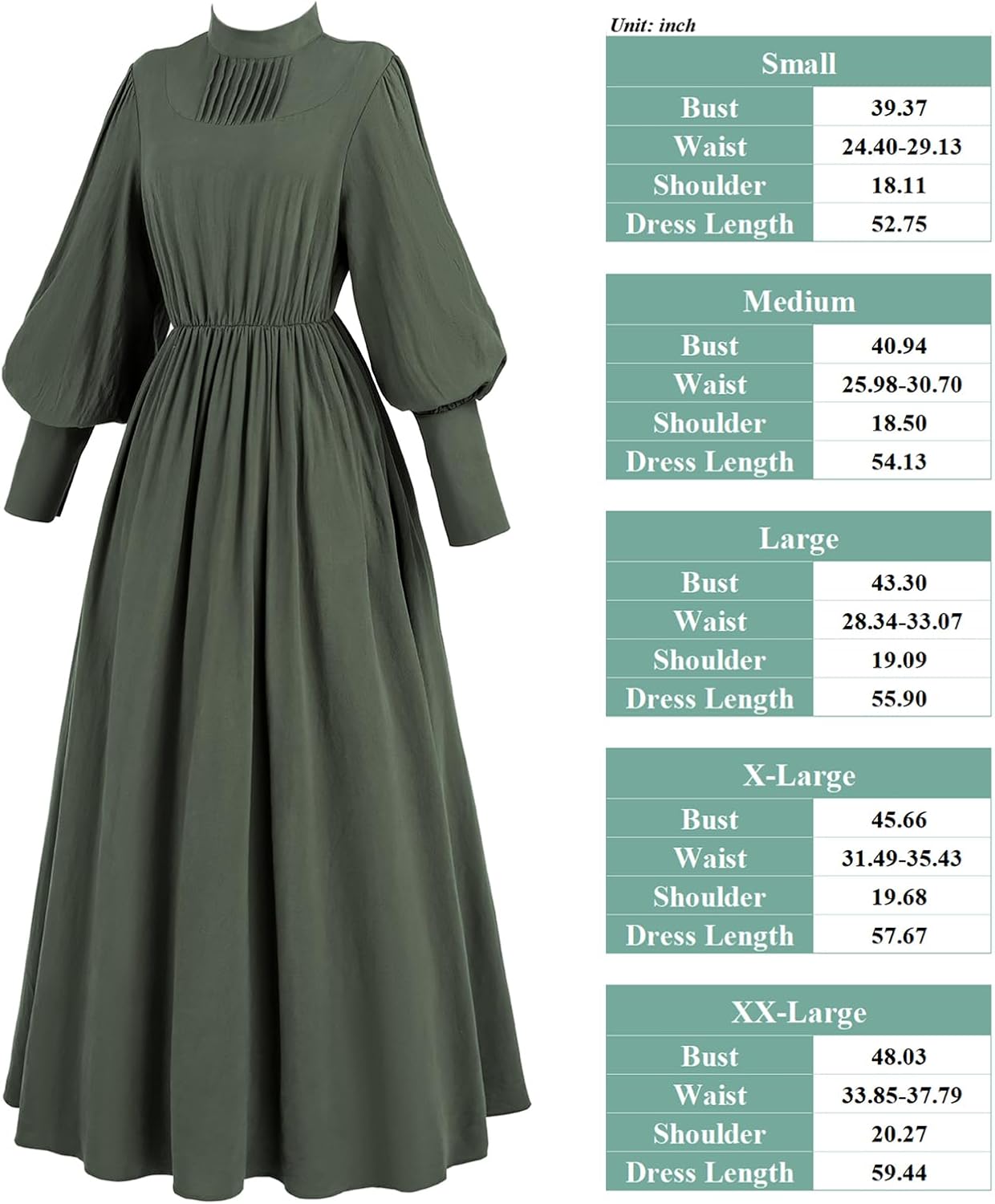 LTAKK Colonial Dress Women Pioneer Costume Prairie Civil War Dresses - Image 7