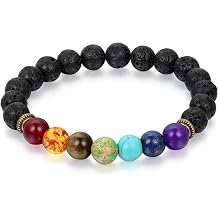 Bro Mart Lava and Seven Chakra Medition Reiki Bracelet for Men
