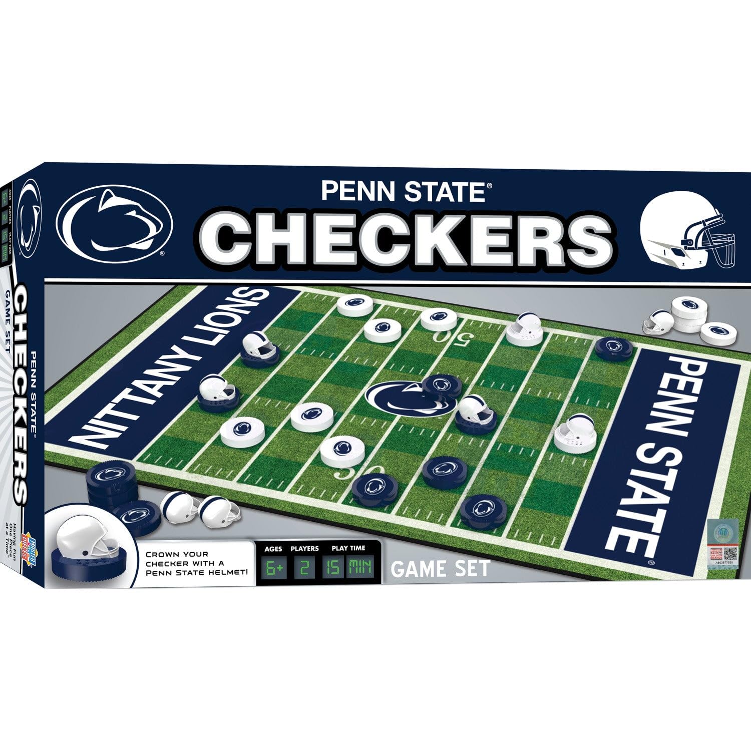 MasterPieces Family Game - NCAA Penn State Nittany Lions Checkers - Officially Licensed Board Game For Kids & Adults 13" x 21"