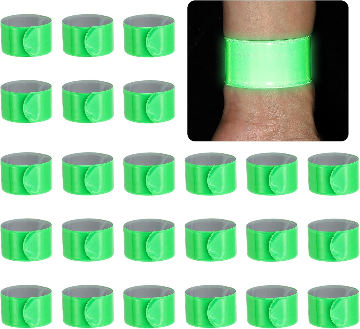 PATIKIL 22cm/8.7in Reflective Bands, 24pcs Reflective Arm Bands Straps Wrist Reflective Running Gear Safety Reflective Straps Bracelets High Visibility for Night Walking Bicycle
