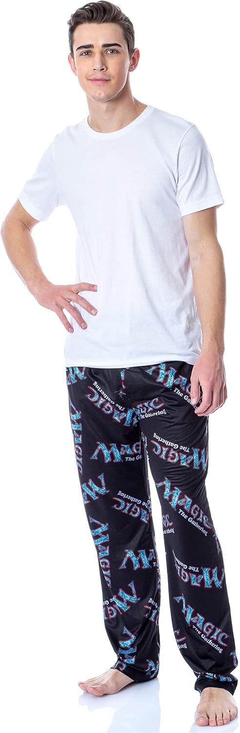 Magic The Gathering Card Game Men's Allover Logo Sleep Lounge Pants Pajama Pants